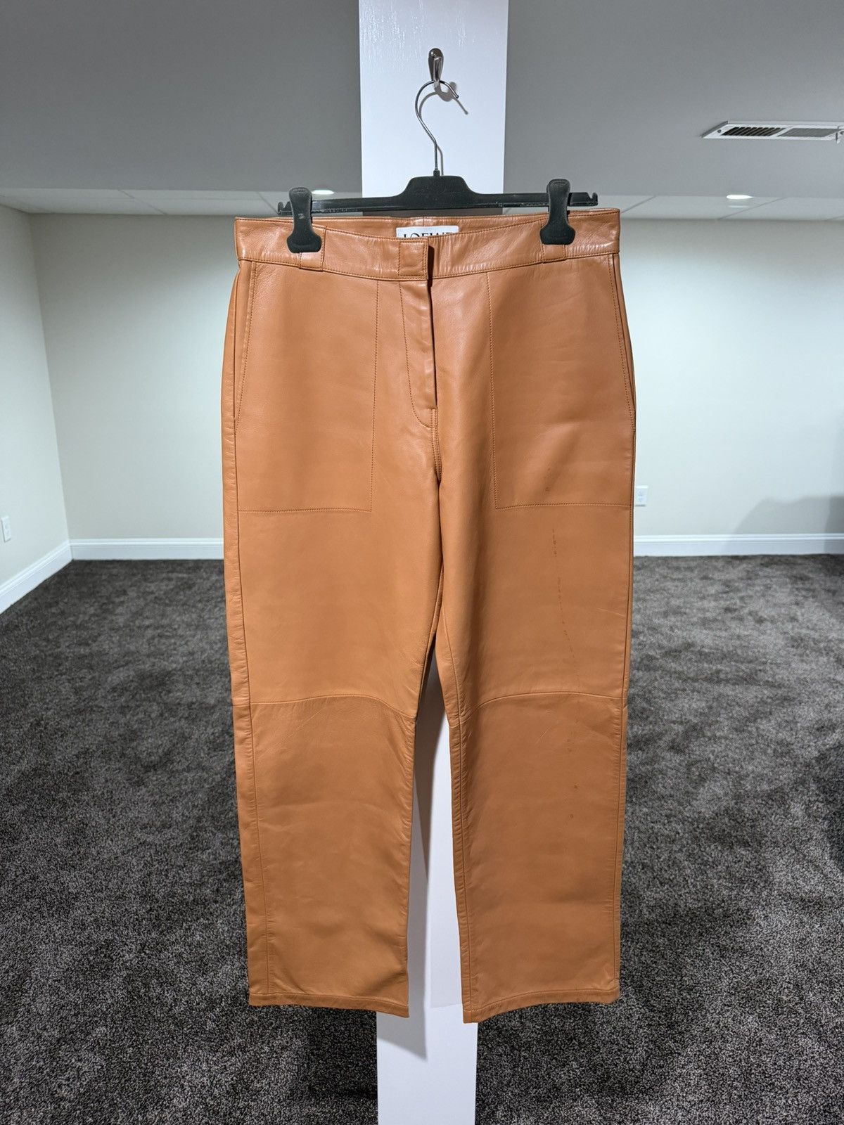 Loewe Loewe Pantalon Broncead Calfskin Leather Tan Trouser Pants Size US 33 - 1 Thumbnail