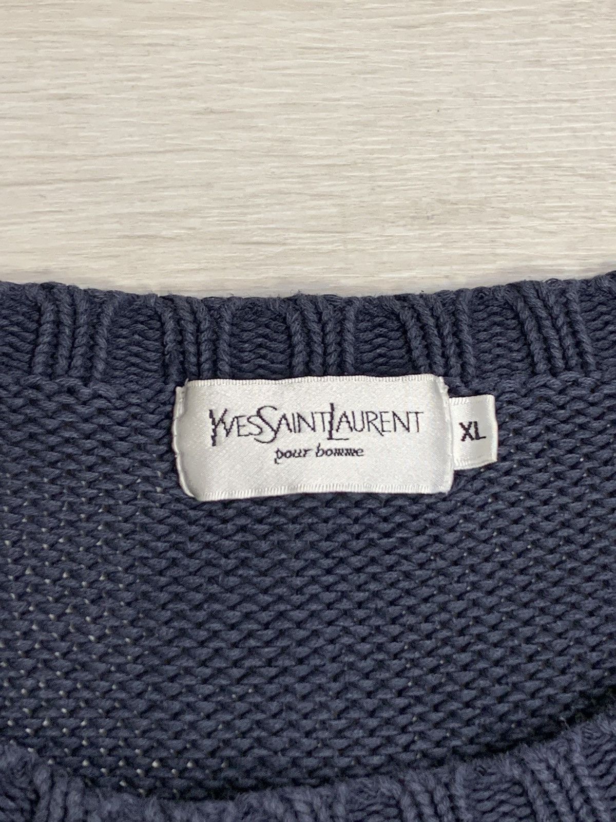 Yves Saint Laurent Vtg Yves Saint Laurent Navy Knit Sweater Fits 2XL-3XL Size US XXL / EU 58 / 5 - 14 Thumbnail