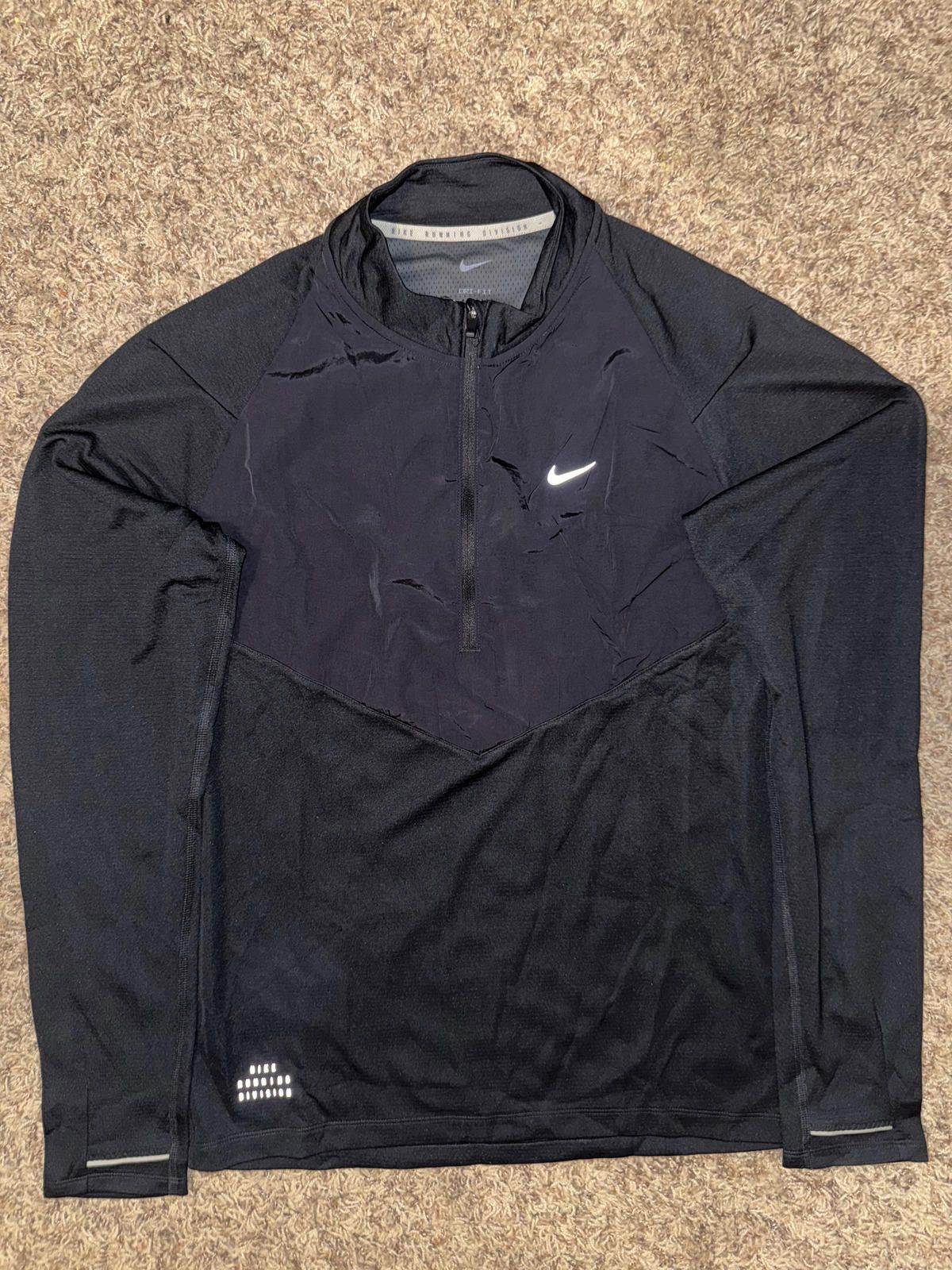 Nike Nike Running Division Men’s Black Long Sleeve 1/4 Zip Pullover Top Sample Size US M / EU 48-50 / 2 - 1 Thumbnail