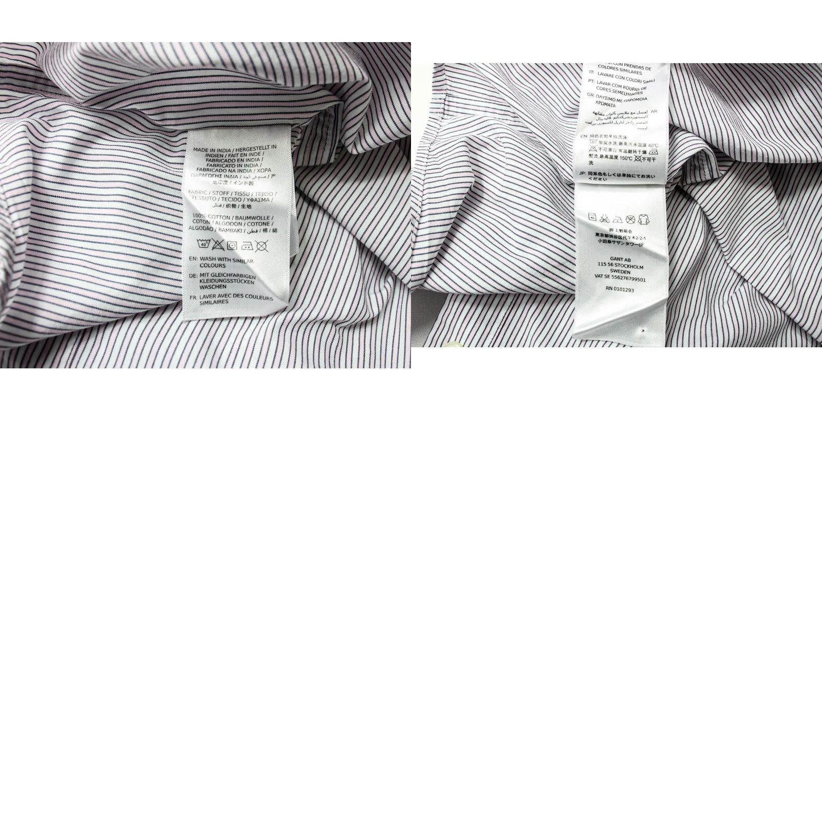 Gant GANT Regular Fit Shirt Mens MEDIUM Pinstriped Grey Pocket Logo Spread Button-Up Shirt Size US M / EU 48-50 / 2 - 8 Thumbnail