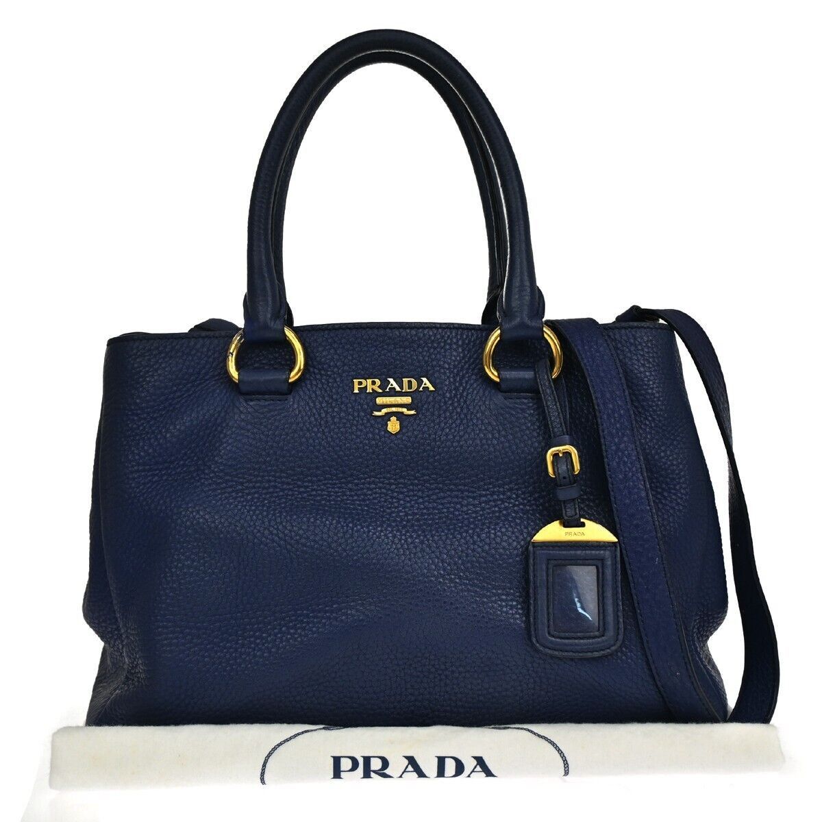 image of Prada Vitello Handbag in Blue, Women's