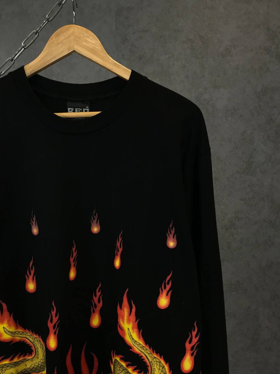 Japanese Brand × Vintage Japanese dragon fire overprinted sweatshirt Size US XL / EU 56 / 4 - 3 Thumbnail
