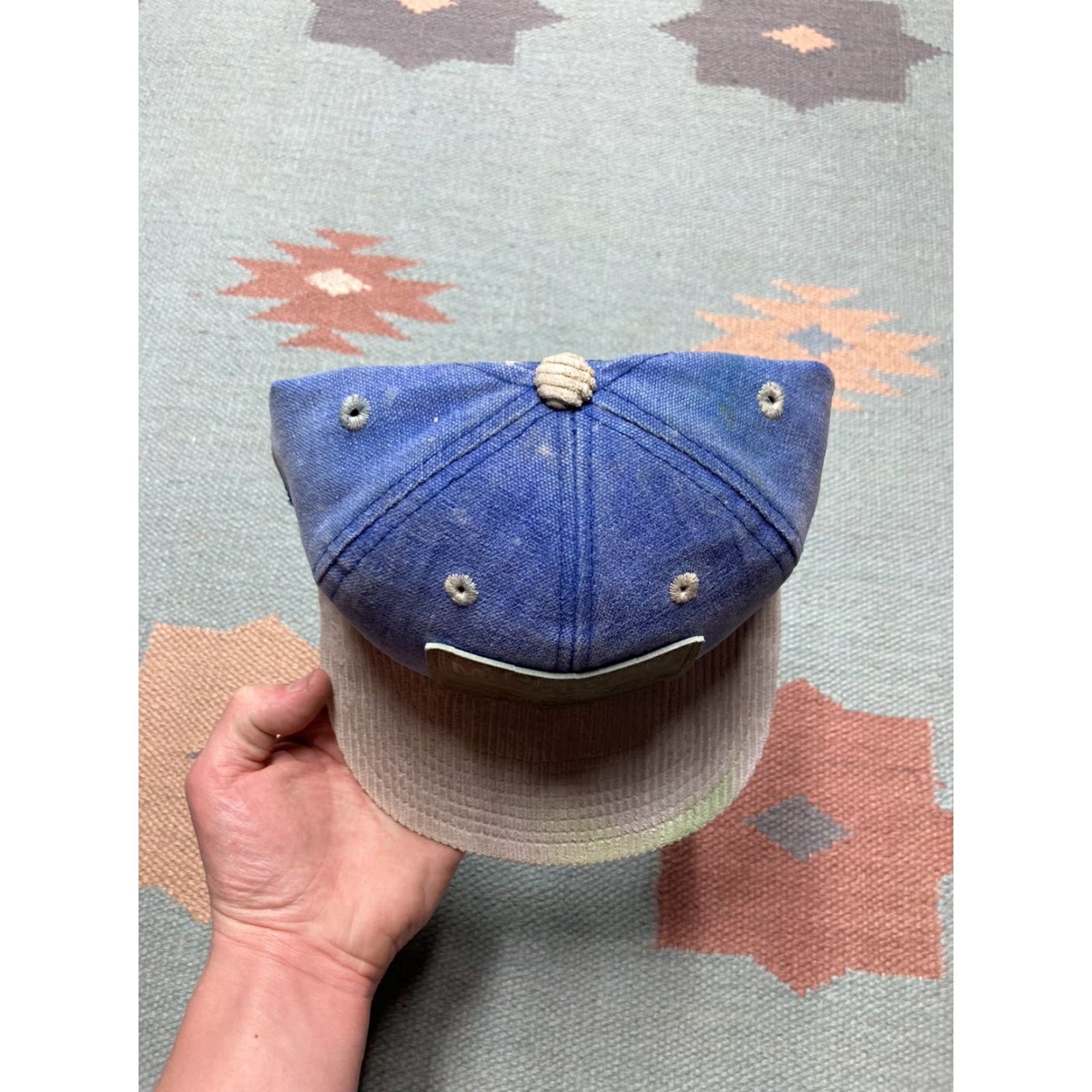 NCAA VINTAGE University of Michigan Wolverines strapback hat cap corduroy bill 90s Men Adjustable Blue Snapback Wolverines Cap Size ONE SIZE - 4 Thumbnail