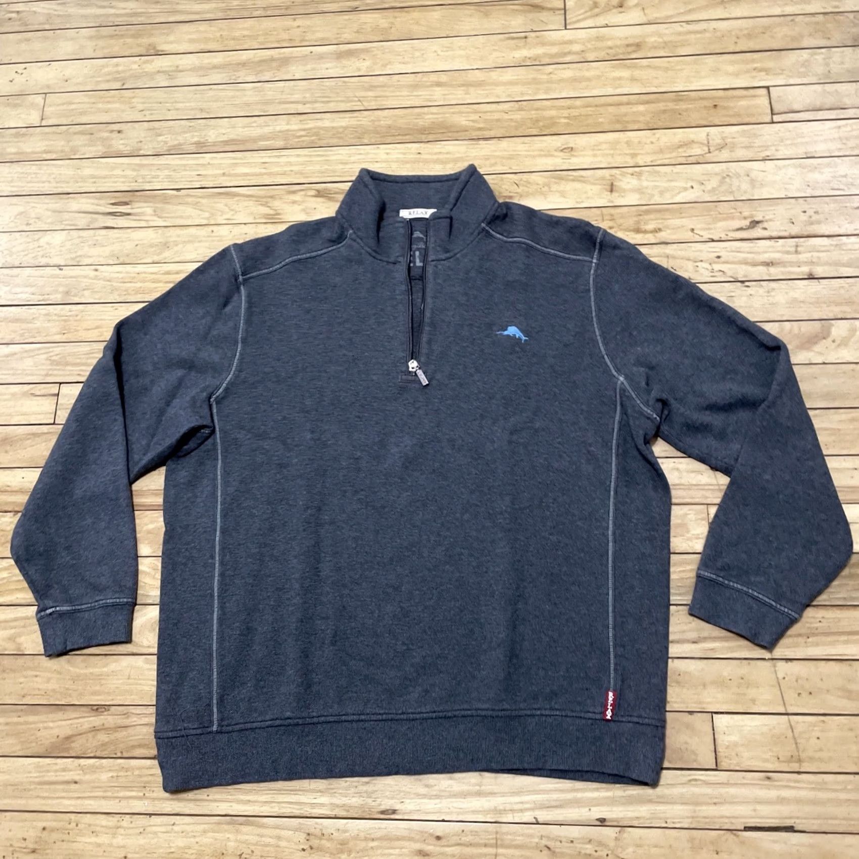 Tommy Bahama Tommy Bahama 1/4 Zip Sweater Men XL Gray Fish Logo Yachty Old Money Active XL Shirt Mens Gray Size US XL / EU 56 / 4 - 3 Thumbnail