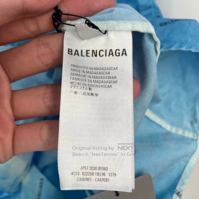 Balenciaga Balenciaga Blue Printed Shirt. Size US M / EU 48-50 / 2 - 4 Thumbnail