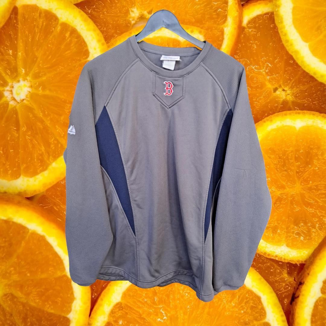 Majestic Majestic MLB Boston Red Sox Long Sleeve Shirt Gray and Blue Size US XL / EU 56 / 4 - 1 Thumbnail
