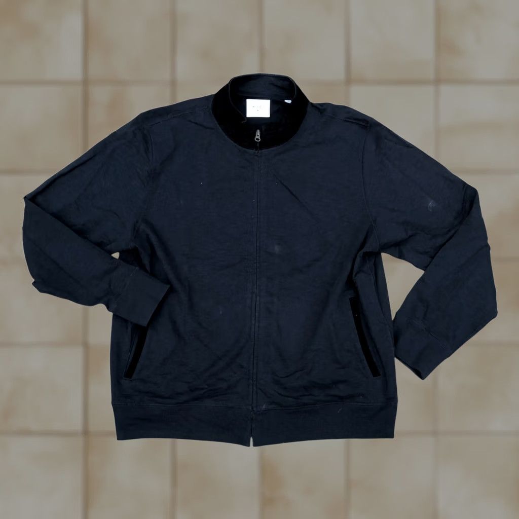 Billy Reid BILLY REID Full Zip Sweater Jacket Men's XL Black Leather Trim Premium Size US XL / EU 56 / 4 - 1 Thumbnail