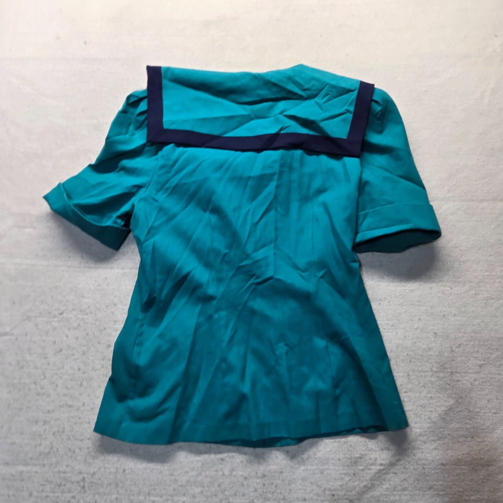 Vintage Halmode Petites Blazer Jacket Women's Size 14 Adult Teal Green Blue Single-Breasted Jacket Size 36" / US 14 / IT 50 - 7 Thumbnail