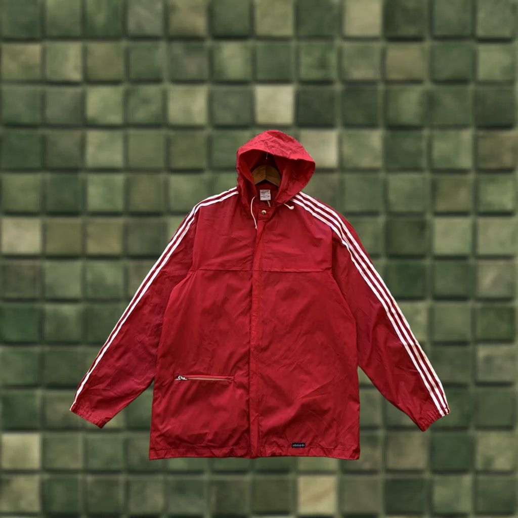 Adidas VINTAGE adidas VentexJacket Nylon Full Zip Men Red 80s 70s Retro Tunisian Made In Tunisia Sz L-XL Football Track Jacket Size US L / EU 52-54 / 3 - 1 Thumbnail