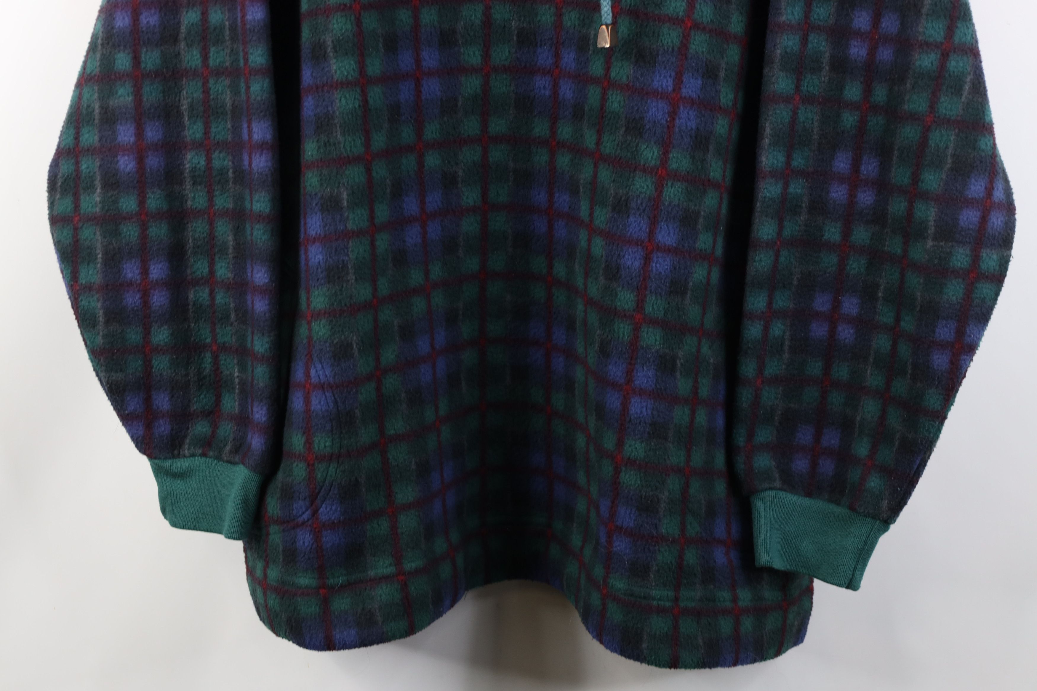 Vintage Vintage 90s Streetwear Fit Pullover Fleece Sweater Plaid Size L / US 10 / IT 46 - 3 Thumbnail