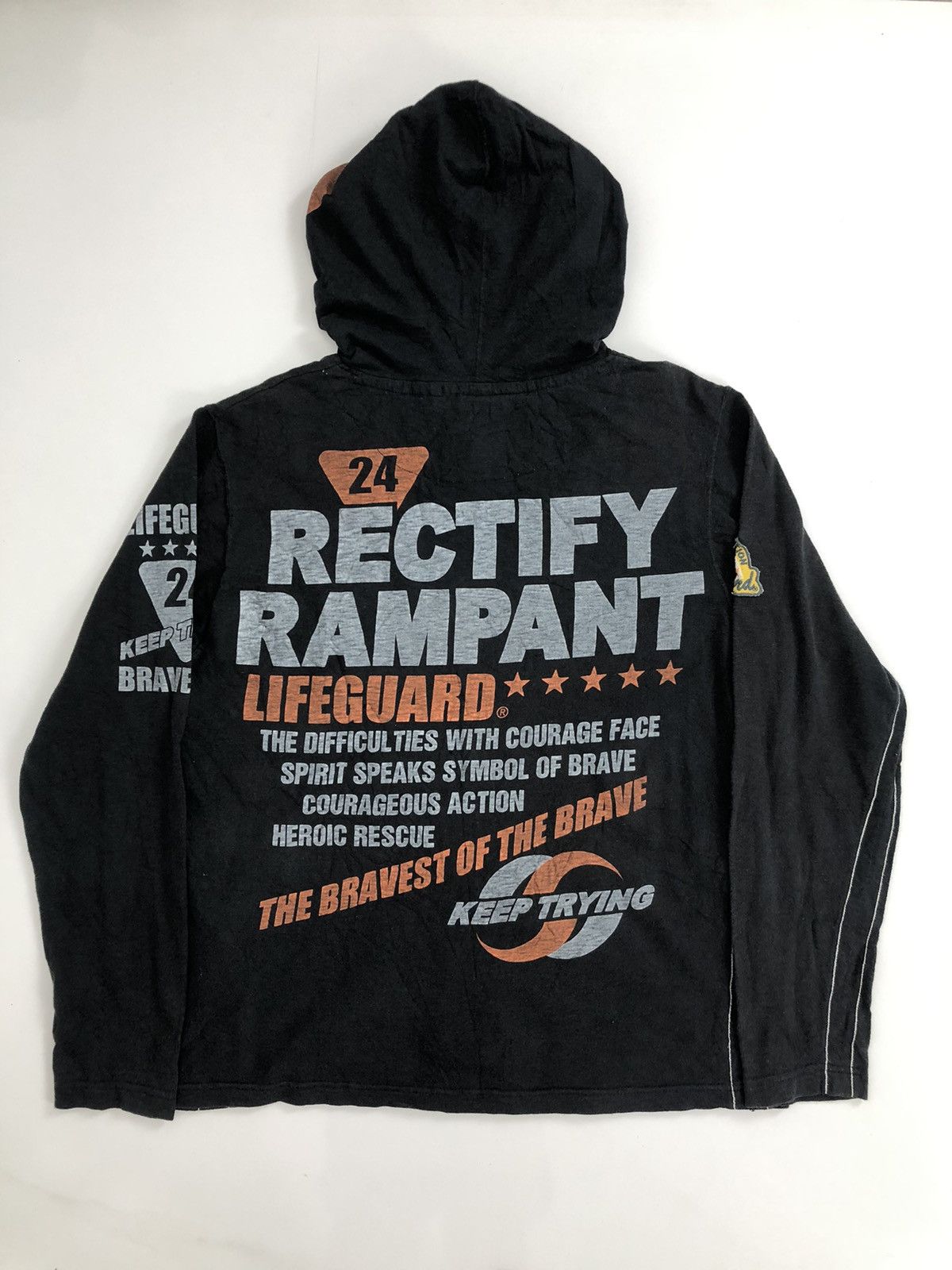 If Six Was Nine Japanese Poem Patchwork Lifeguard Hoodie Punk Rock Style Size US XL / EU 56 / 4 - 2 Thumbnail
