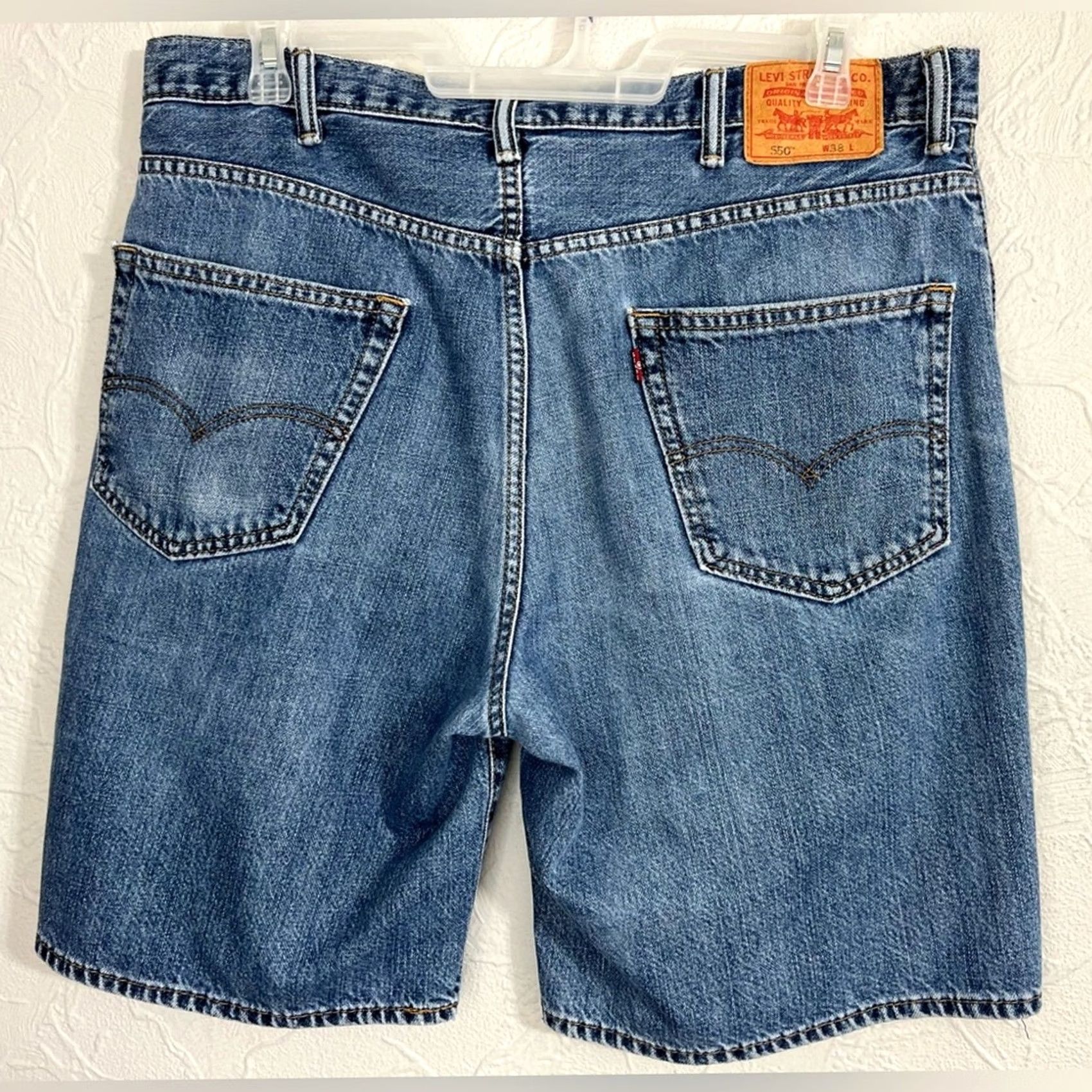 Levi's Levis 550 Jean Shorts Mens 38x10 Relaxed Fit Jorts Dad Denim Casual Cotton Dark Blue Size US 38 / EU 54 - 2 Thumbnail