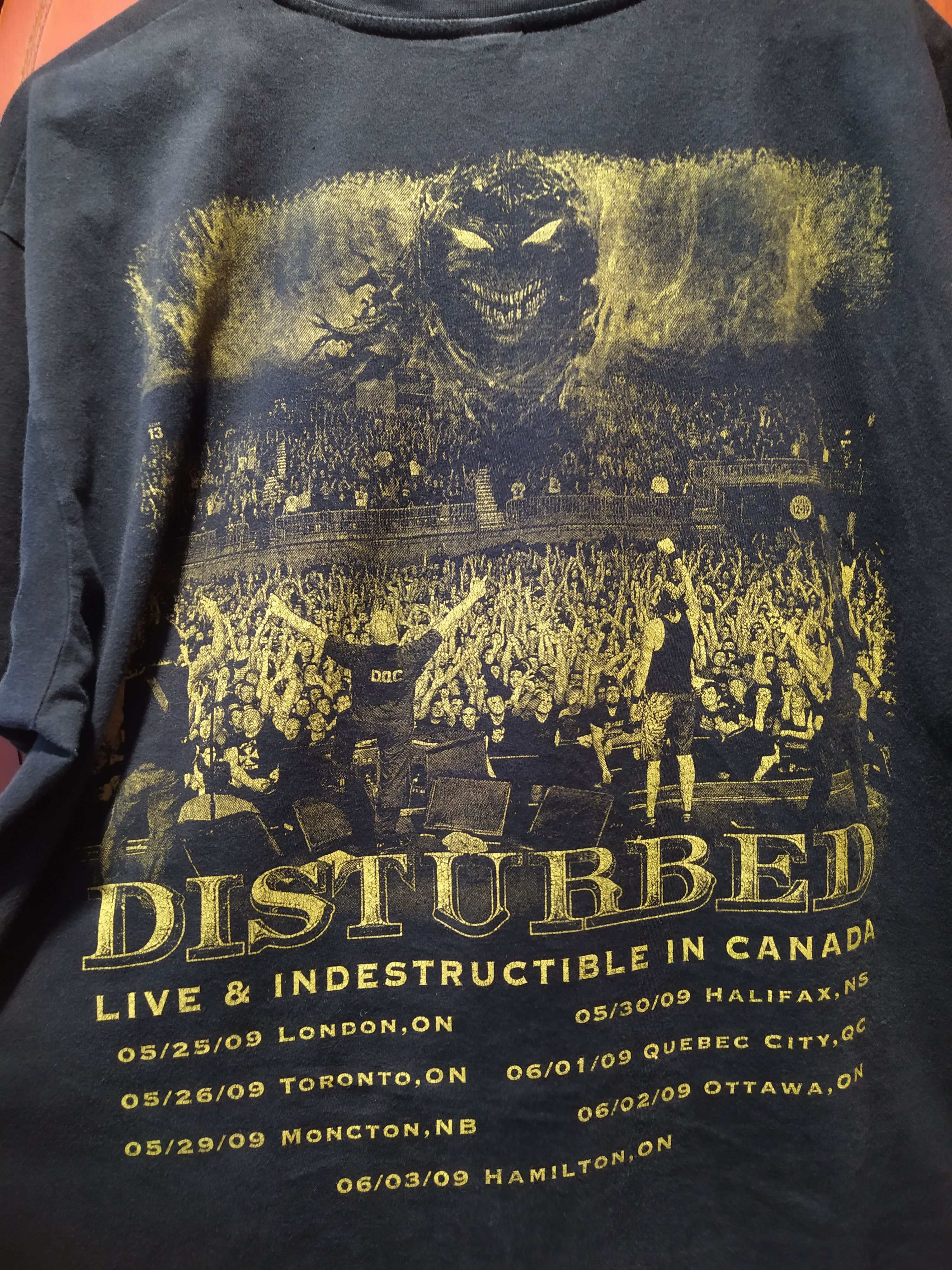 Band Tees Vintage Disturbed Indestructible Rock Tour 2009 Size US XL / EU 56 / 4 - 4 Thumbnail