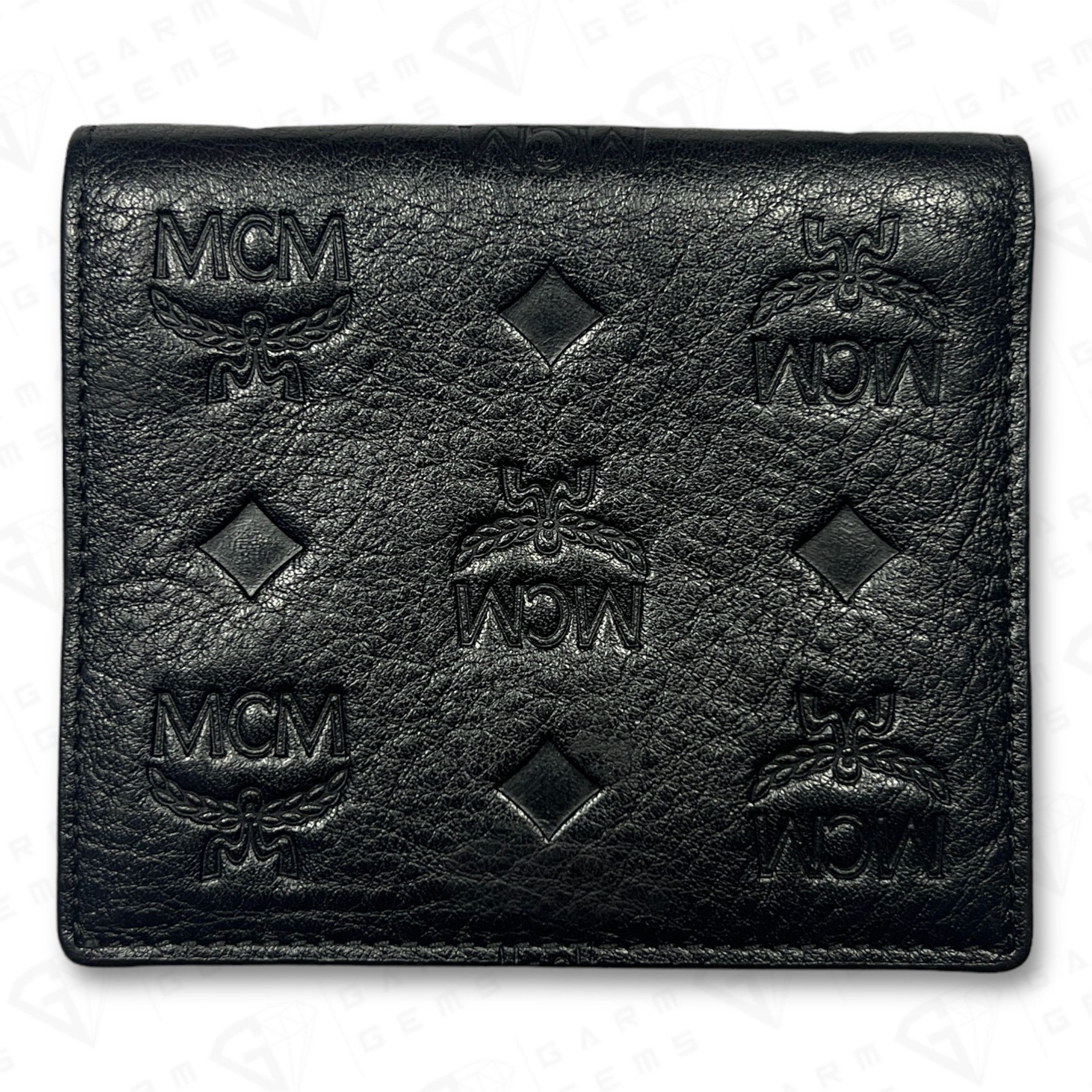 MCM Aren Snap Embossed Leather Wallet