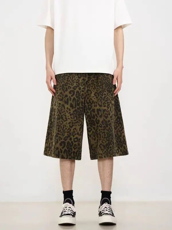 Japanese Brand VIBE baggy vintage leopard print casual denim shorts Size US 30 / EU 46 - 4 Thumbnail