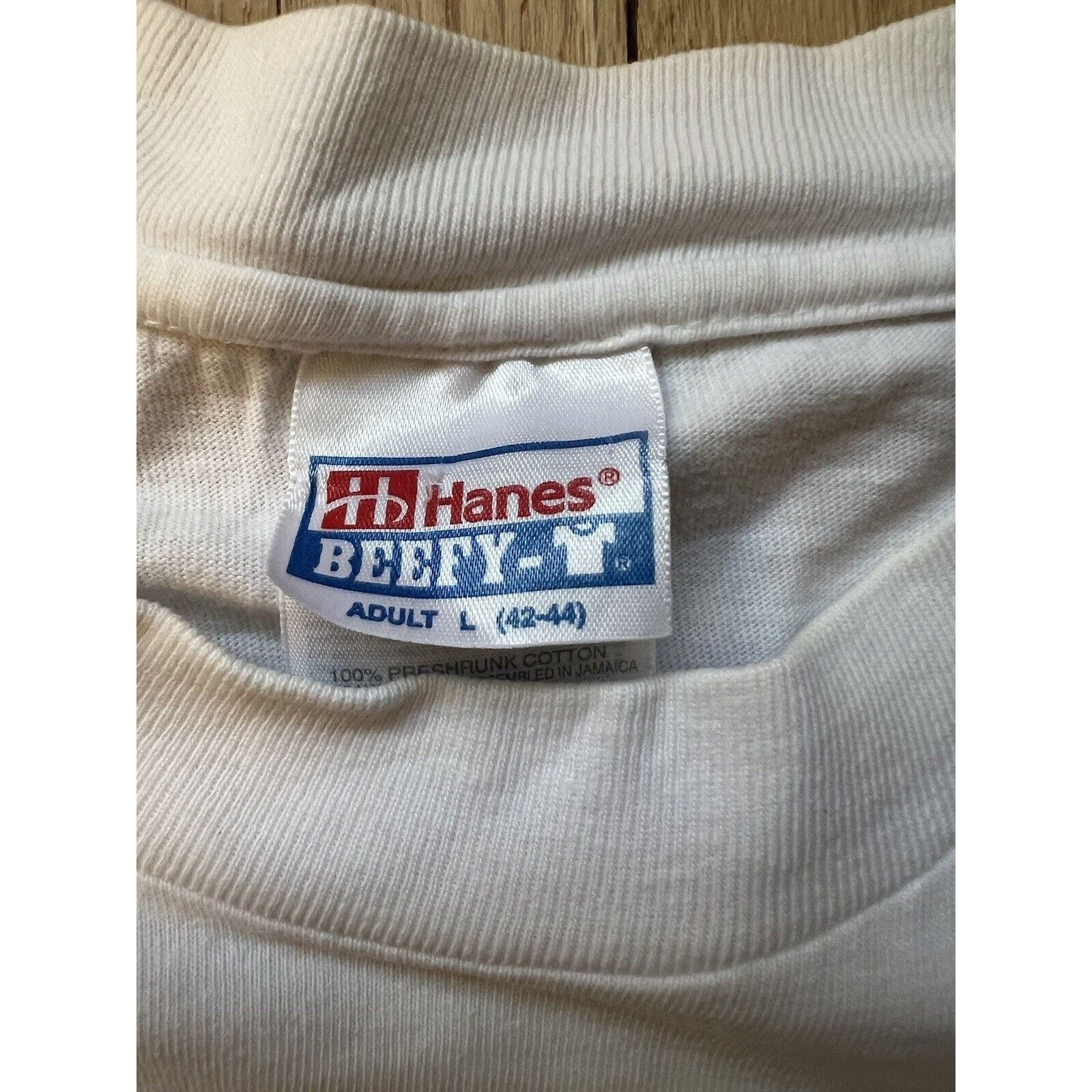 Hanes Vintage 1995 Tennis Shirt Womens Large White Made In USA Size L / US 10 / IT 46 - 4 Thumbnail