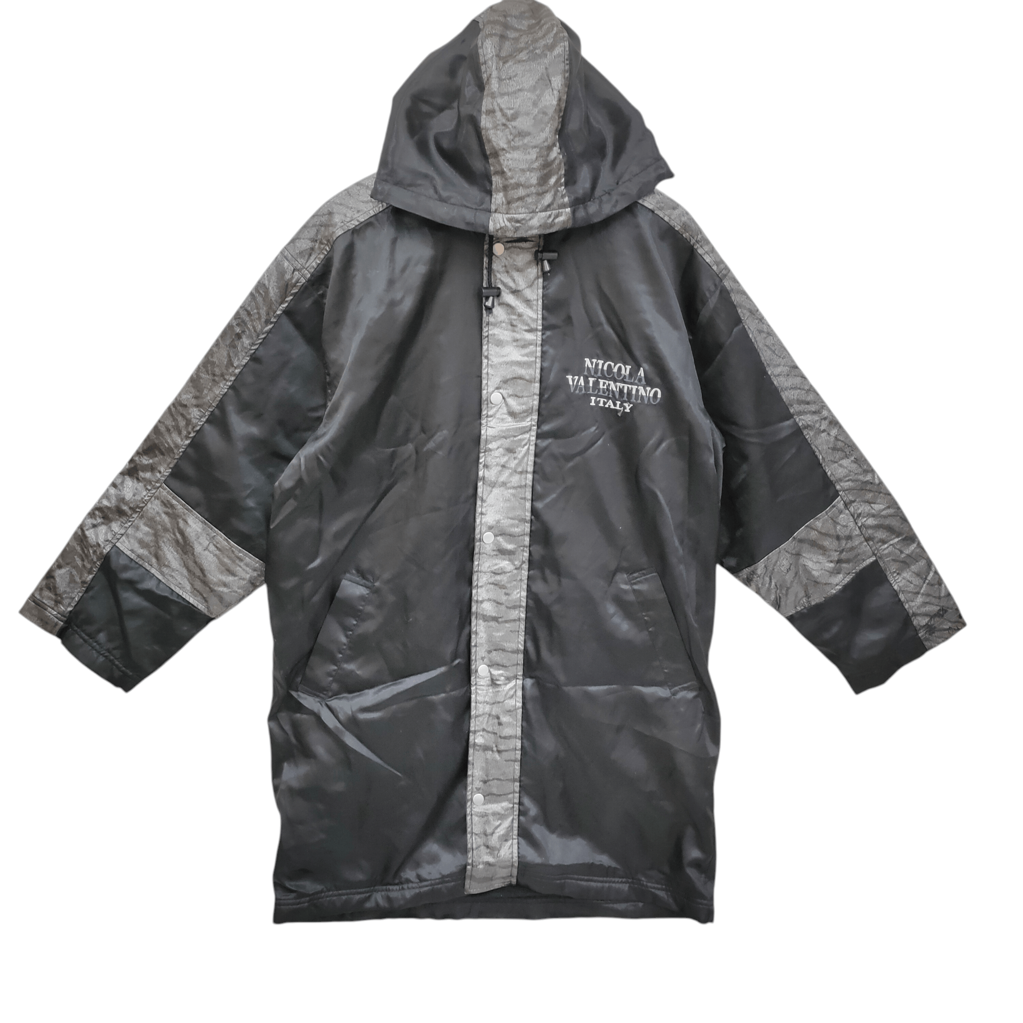 Designer × Vintage 90s Nicola Valentino Italy Black Hooded Size US M / EU 48-50 / 2 - 2 Thumbnail