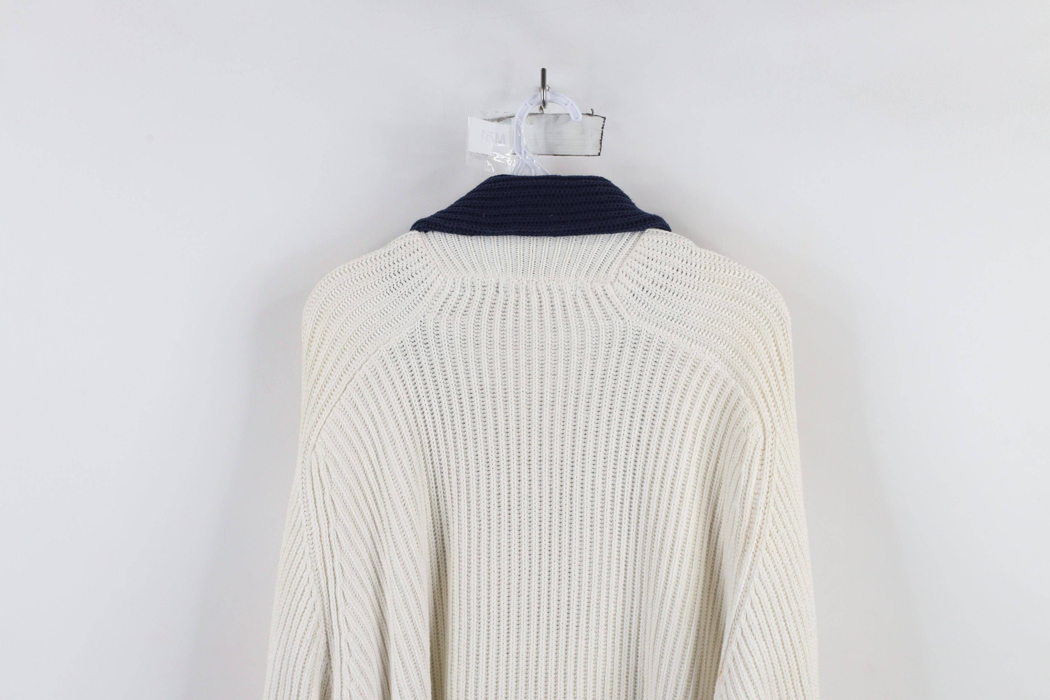 Nautica × Vintage Vintage 90s Nautica Ribbed Knit Shawl Cardigan Sweater Size US L / EU 52-54 / 3 - 14 Thumbnail