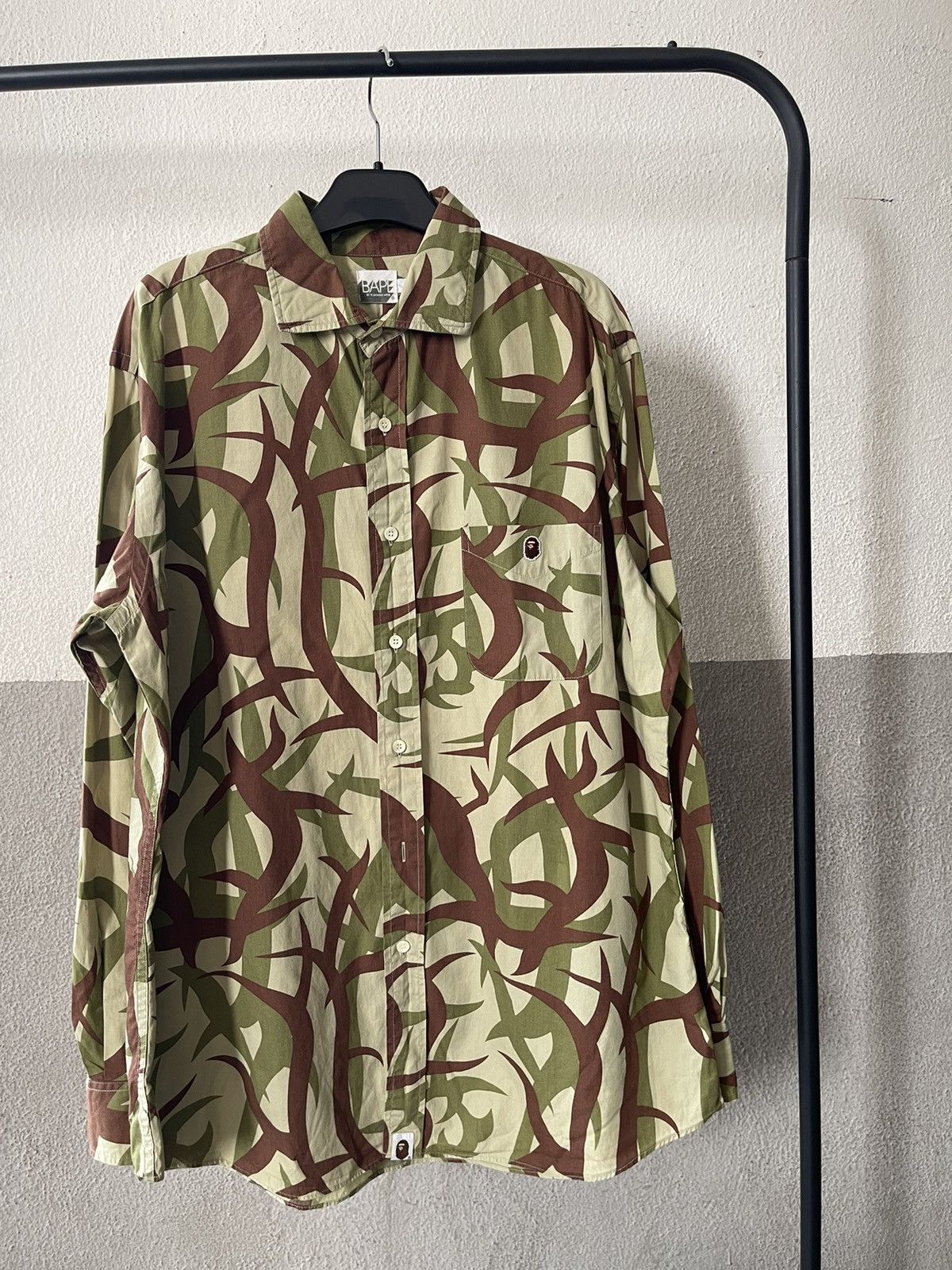 OG Bape Tribal Camo Longsleeve Button Shirt