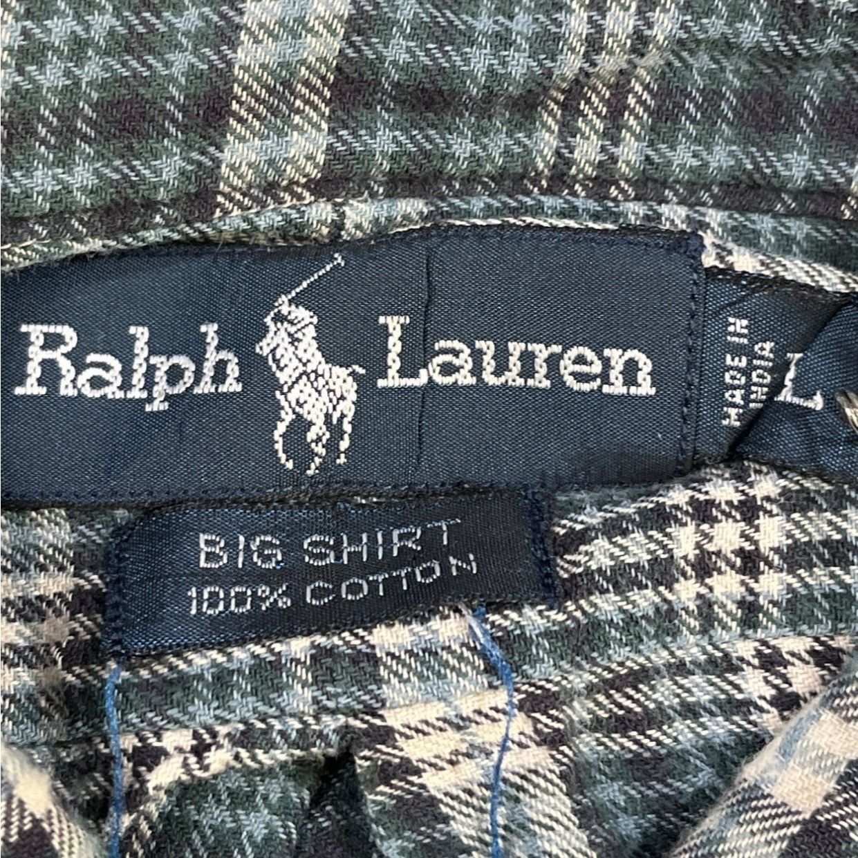 Ralph Lauren Ralph Lauren Men's Blue Plaid Shirt/Button Up Size L SKU 508 Size US L / EU 52-54 / 3 - 4 Thumbnail
