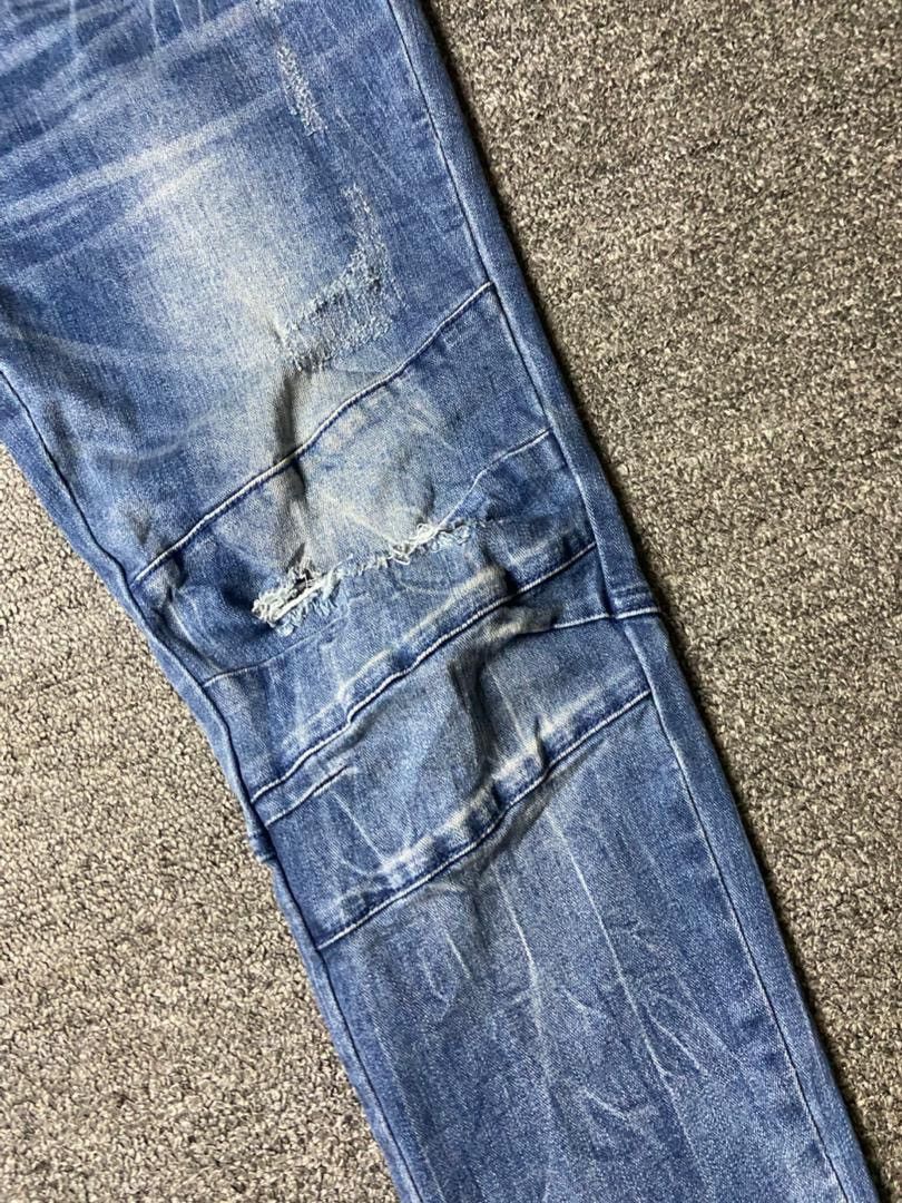 Japanese Brand Black Brain Two Tone Slim Fit Jeans (175) Size US 31 - 8 Thumbnail