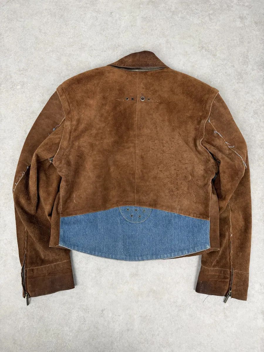 Just Cavalli AW2005 Cavalli Contemporary Detachable Sleeves Brown Suede Denim Leather Jacket Size US M / EU 48-50 / 2 - 6 Thumbnail