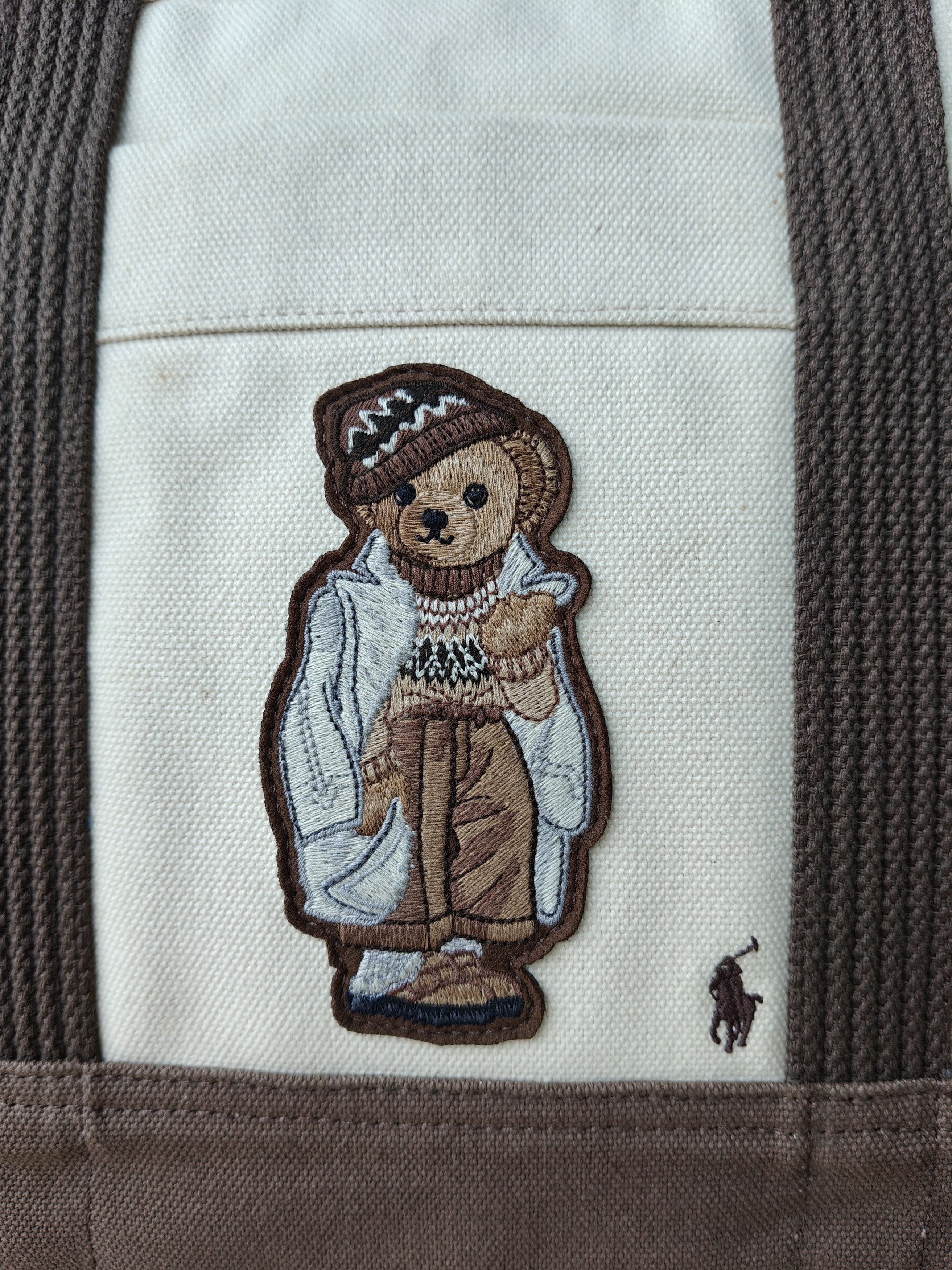 Polo Ralph Lauren Polo Ralph Lauren Canvas Bear Tote Free Shipping FTP/4003 Size ONE SIZE - 3 Thumbnail