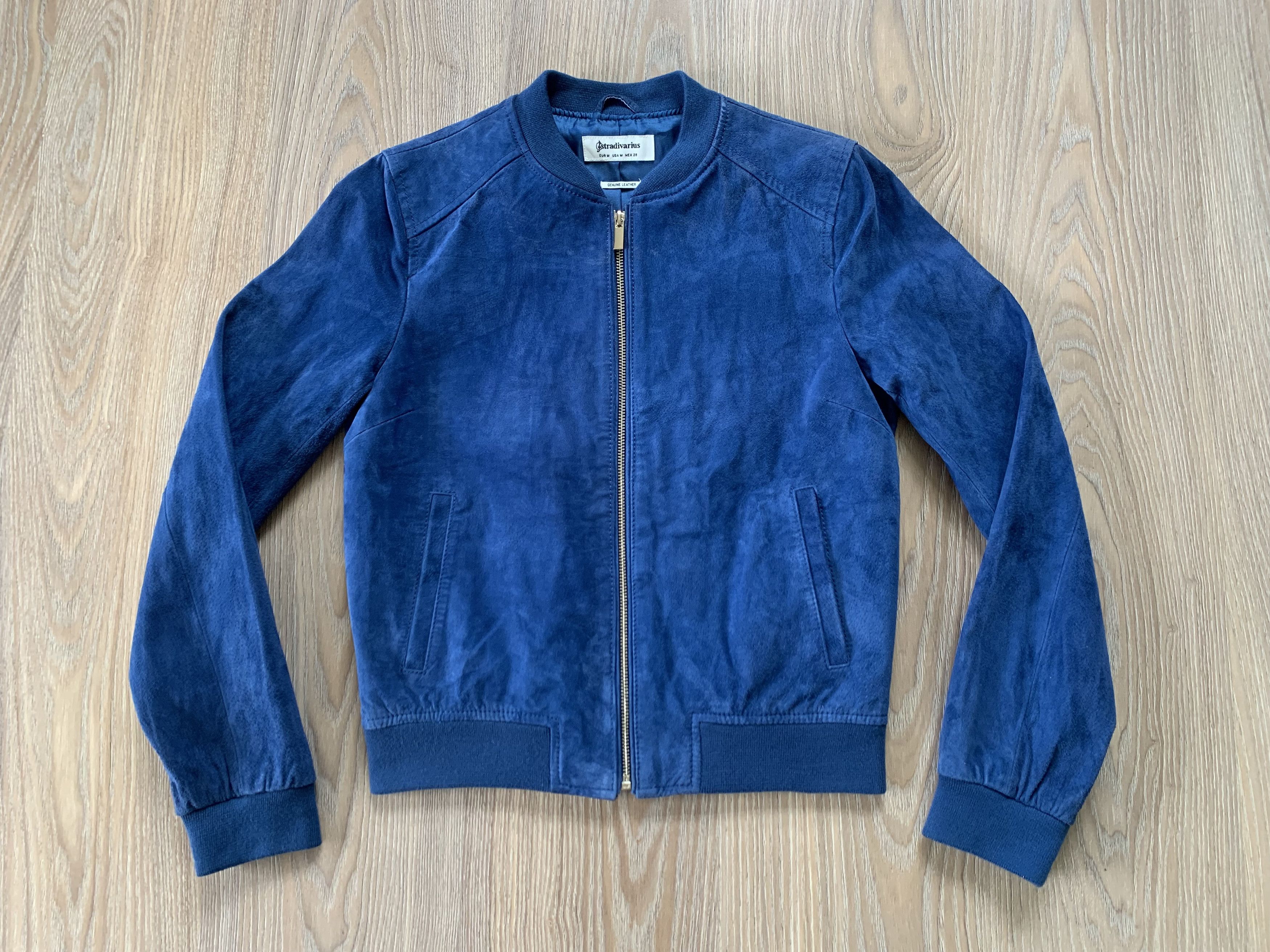 Stradivarius Stradivarius Suede Blue Women’s Bomber Jacket Size M / US 6-8 / IT 42-44 - 2 Thumbnail