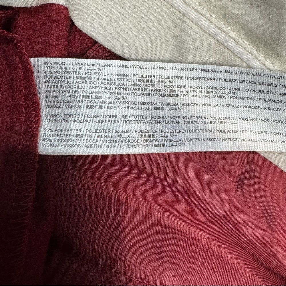 Mango New MANGO Women's Wool Red Pants Size 6 Size 28" / US 6 / IT 42 - 8 Thumbnail