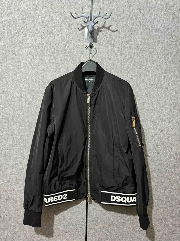 Dsquared2 Dsquared2 Black Embroidered Logo Bomber Jacket 0089 Size US M / EU 48-50 / 2 - 1 Thumbnail