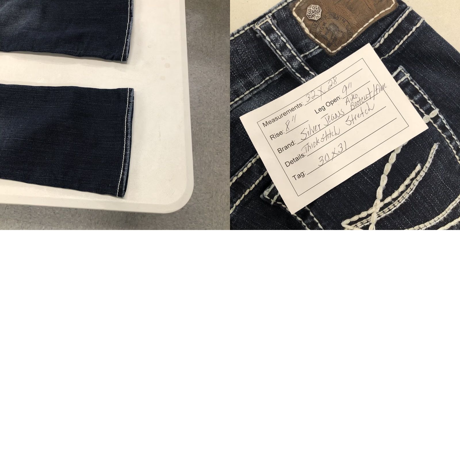 Silver Jeans Co. Silver Jeans Aiko Bootcut Jeans Womens 32x28 Denim Dark Stretch 5-Pocket Button Zip Haw 90s Cowboy Hipster Logo Modern Size 24" / US 00 / IT 34 - 10 Thumbnail