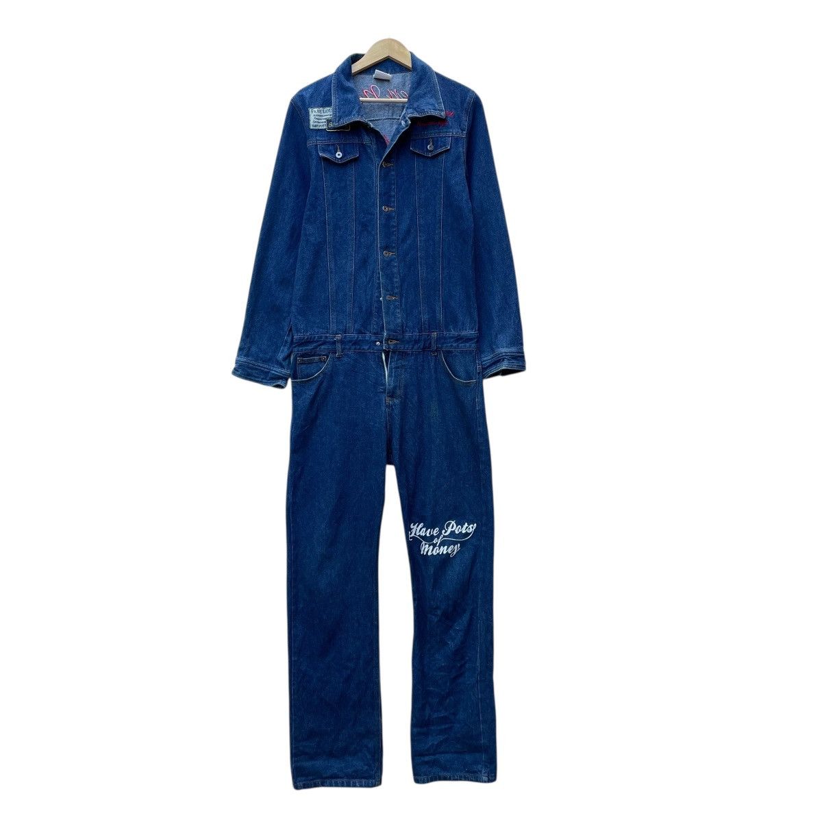 Japanese Brand × Vintage Vintage Denim Coveralls Agate Label Size Large Size US 36 / EU 52 - 1 Thumbnail