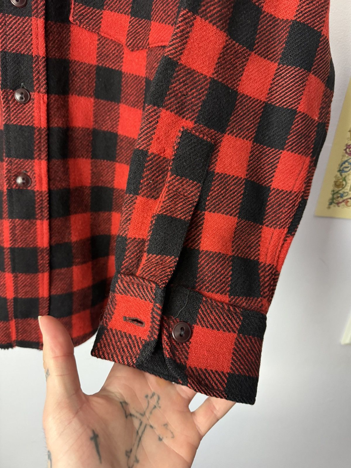 Woolrich Woolen Mills Vintage 1950s Woolrich Flannel Red/Black With Hat Size US L / EU 52-54 / 3 - 6 Thumbnail