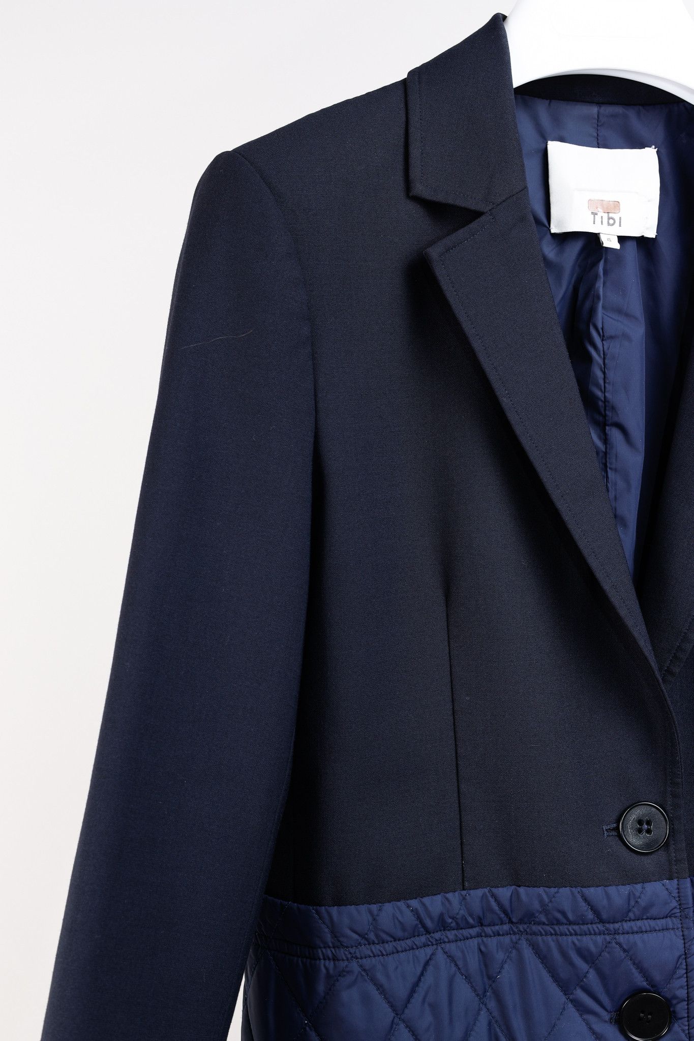 Tibi Tibi Quilted Combo Navy Blazer Jacket Size M / US 6-8 / IT 42-44 - 5 Thumbnail