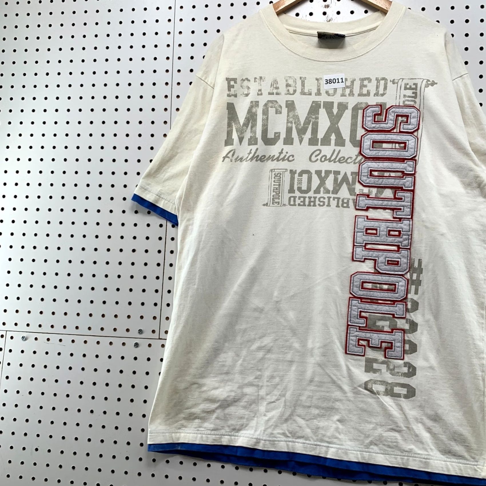 Southpole VINTAGE SouthPole Shirt Mens 2XL White Blue Embroidered Spell Out Y2K Size US XXL / EU 58 / 5 - 3 Thumbnail
