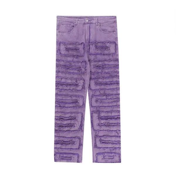 VIBE Purple Distressed Denim Jeans Size US 34 / EU 50 - 4 Thumbnail