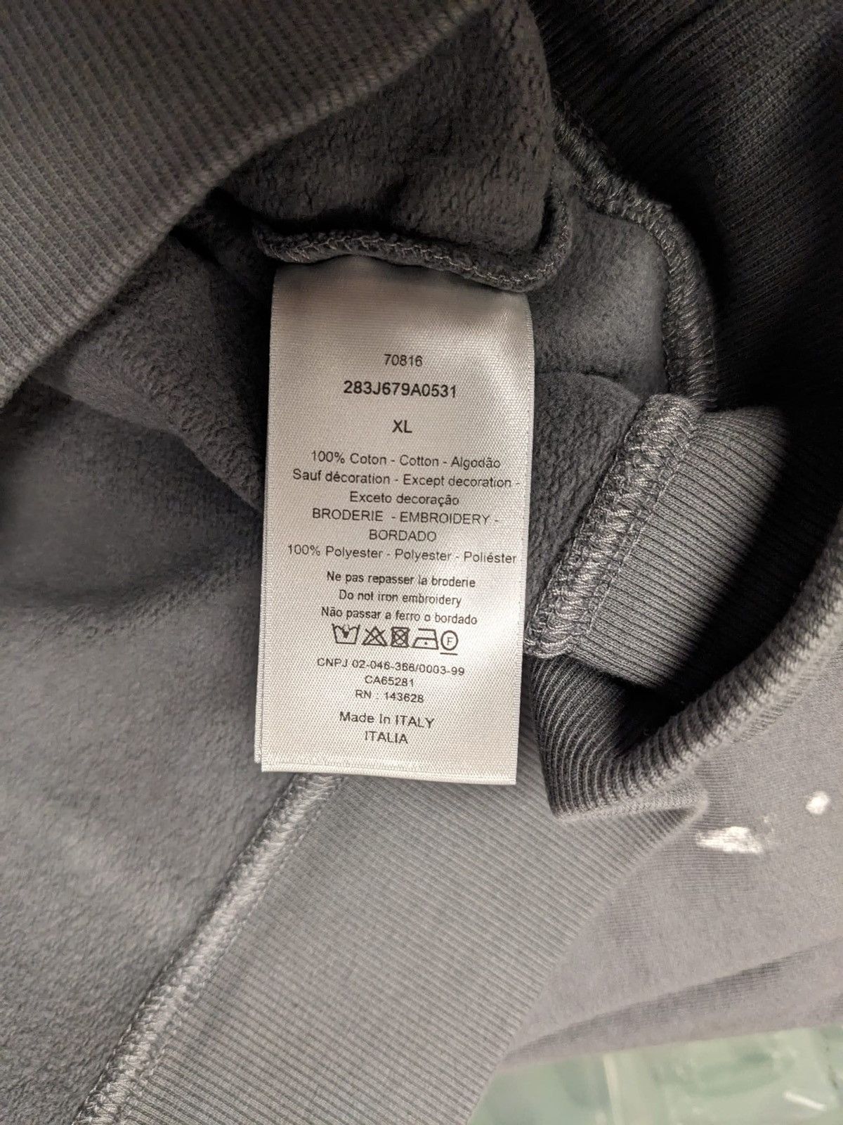 Dior CHRISTIAN DIOR X CACTUS JACK OVERSIZED SWEATSHIRT XL GREY Size US XL / EU 56 / 4 - 7 Thumbnail