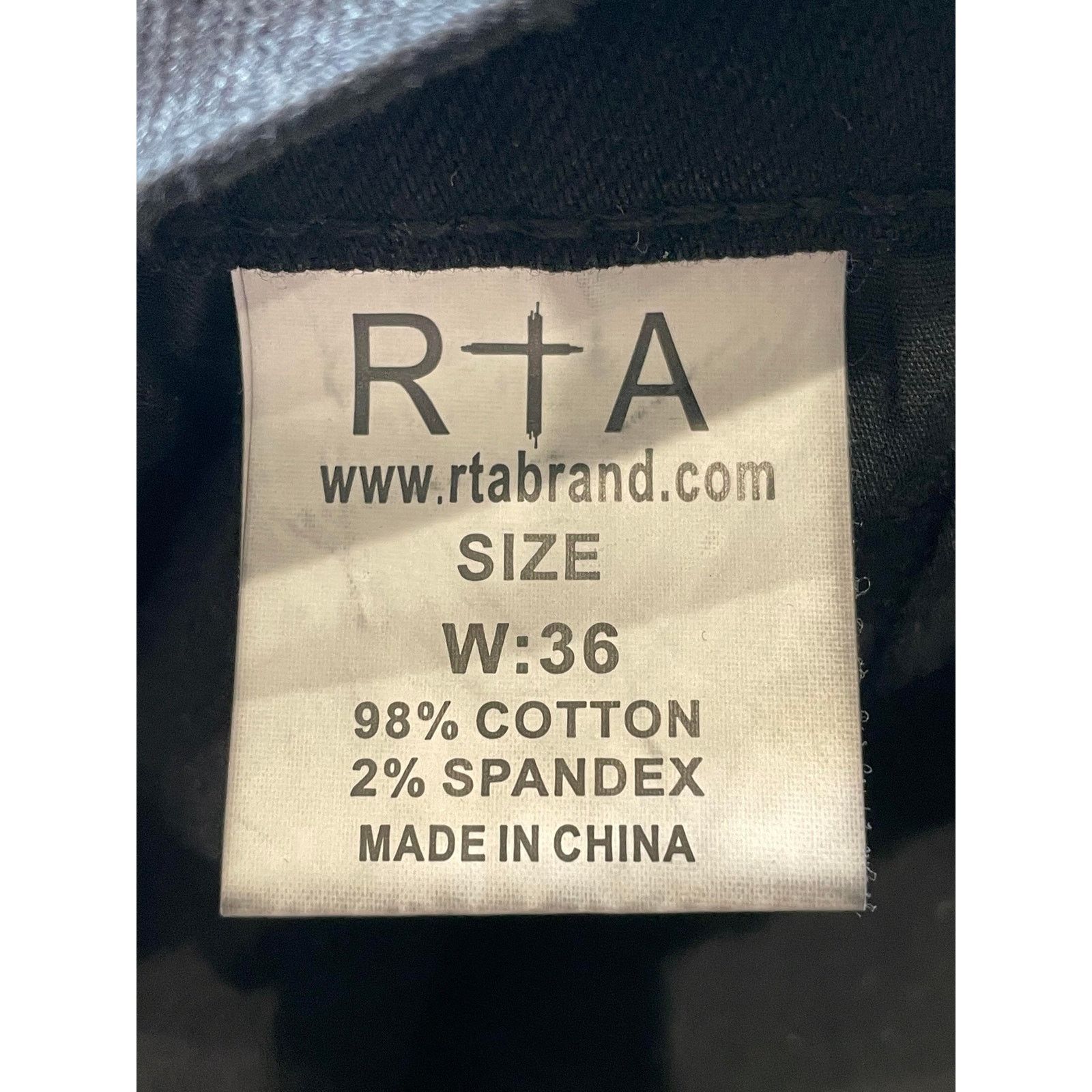 Rta RTA Metal Black Jeans Size US 36 / EU 52 - 5 Thumbnail