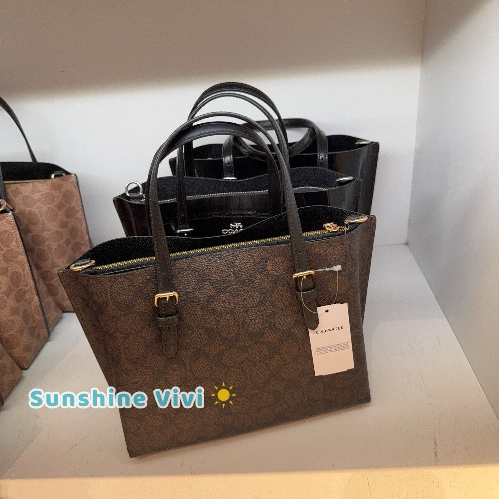 Coach NWT Coach Mollie Tote 25 Crossbody Strap cv965 WALNUT/BLACK Size ONE SIZE - 4 Thumbnail