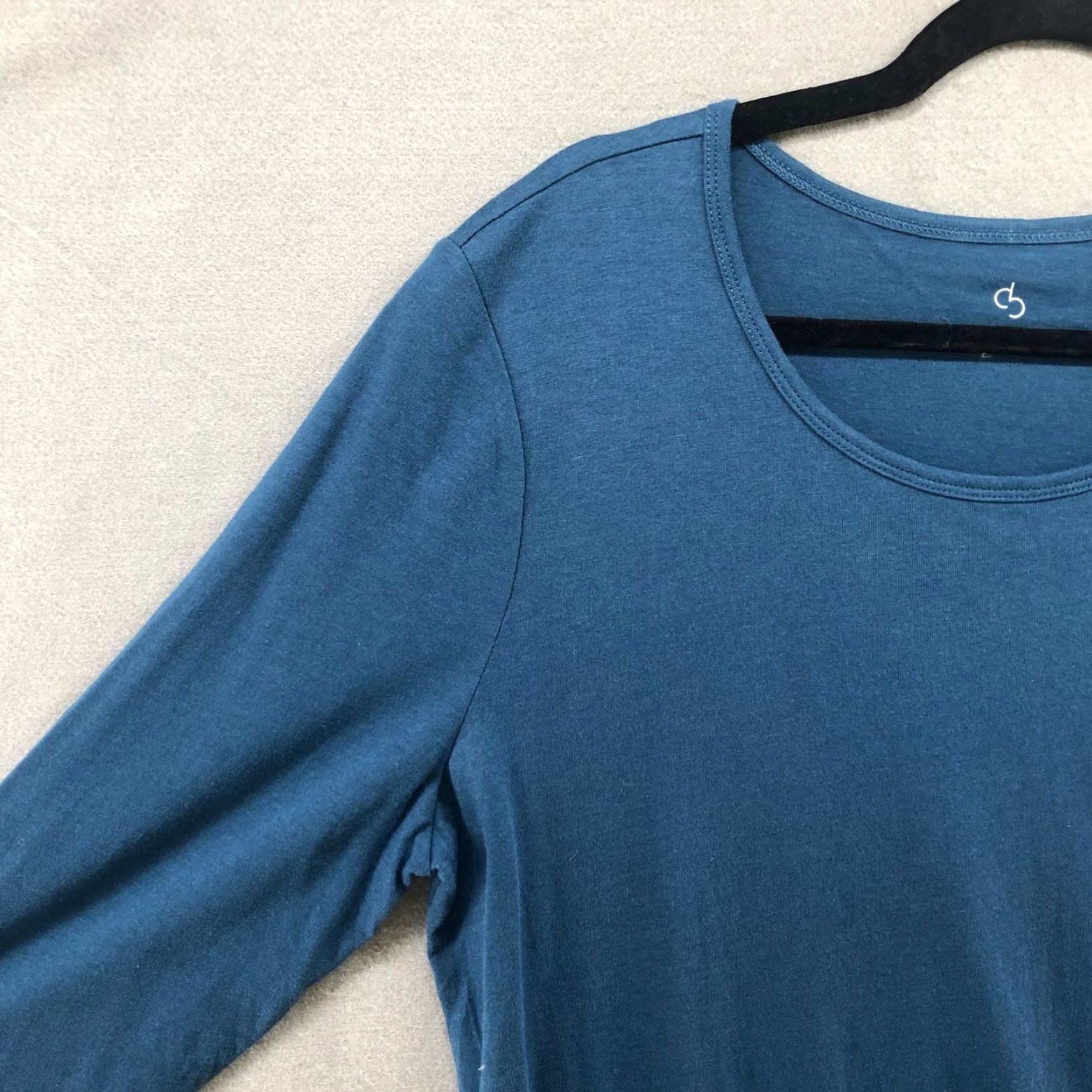 Vintage Dressbarn Women's Blue Long Sleeve Crewneck T Shirt Large Modal Blend Stretch Size L / US 10 / IT 46 - 5 Thumbnail