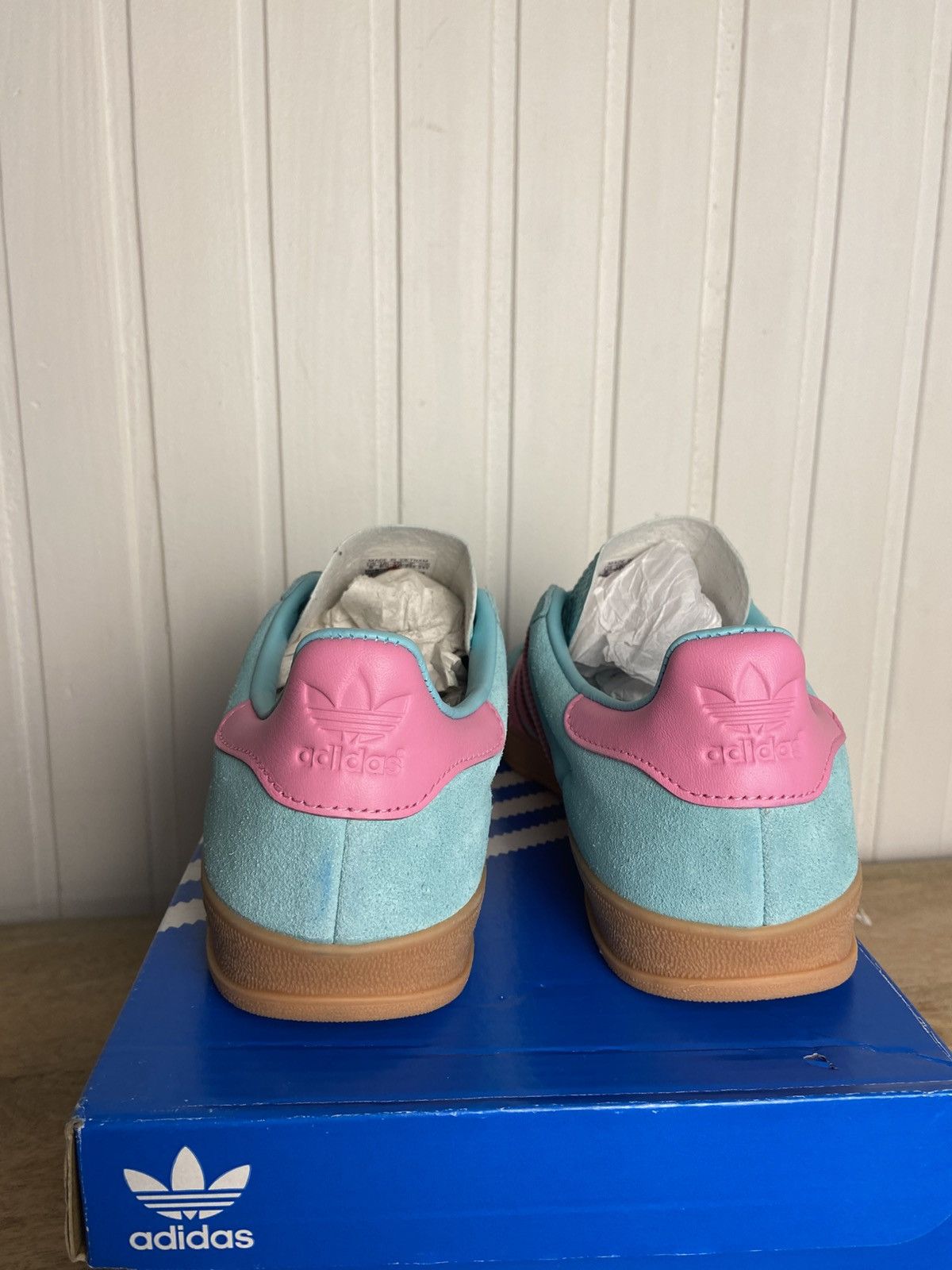 Adidas New rare adidas Gazelle Indoor "Aqua Pink" size 8US Size US 8 / IT 38 - 6 Thumbnail