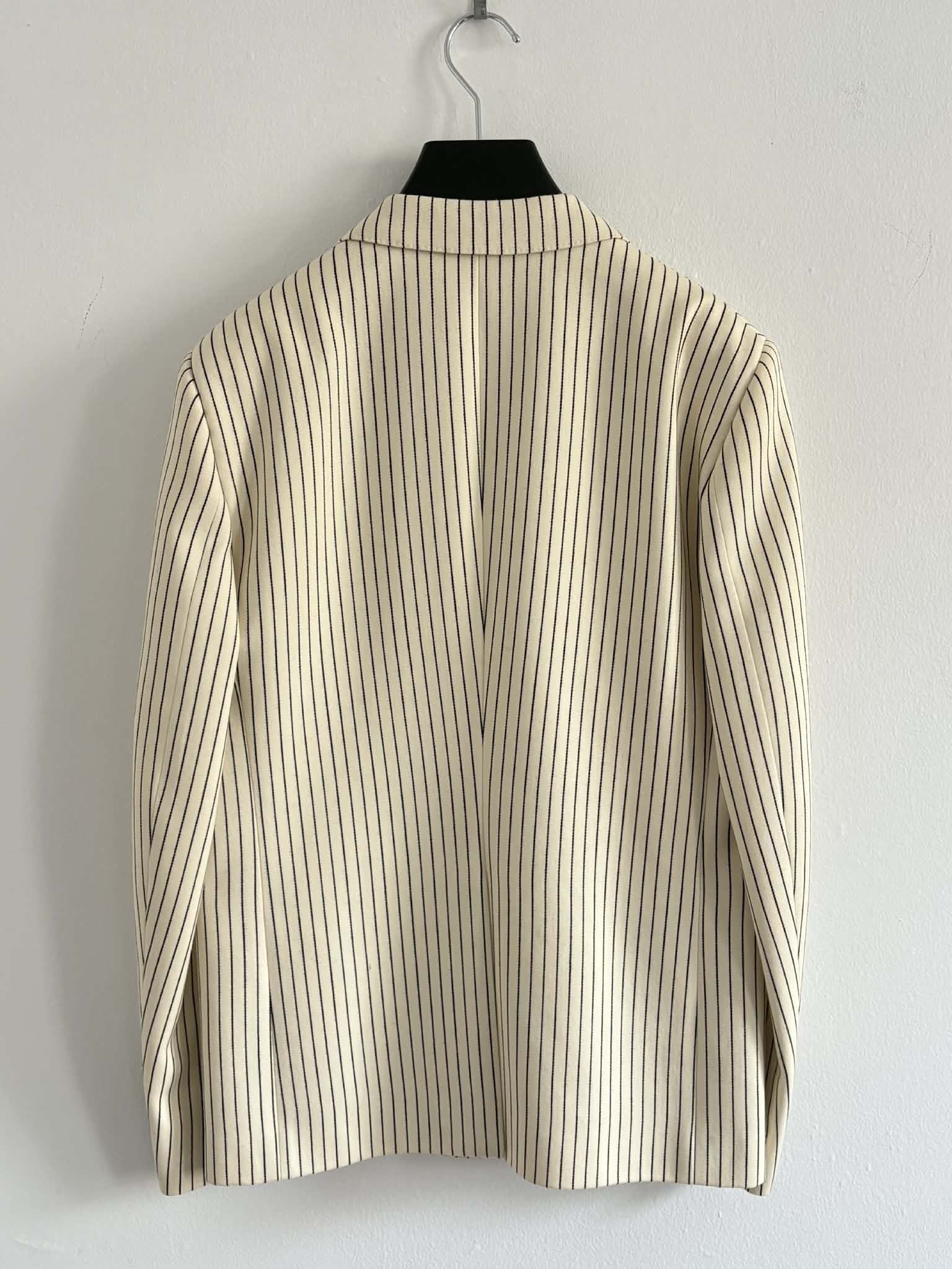 Celine *Last Drop* Celine SlimFit Pinestripe Wool Blazer - Slimane Size 48S - 2 Thumbnail