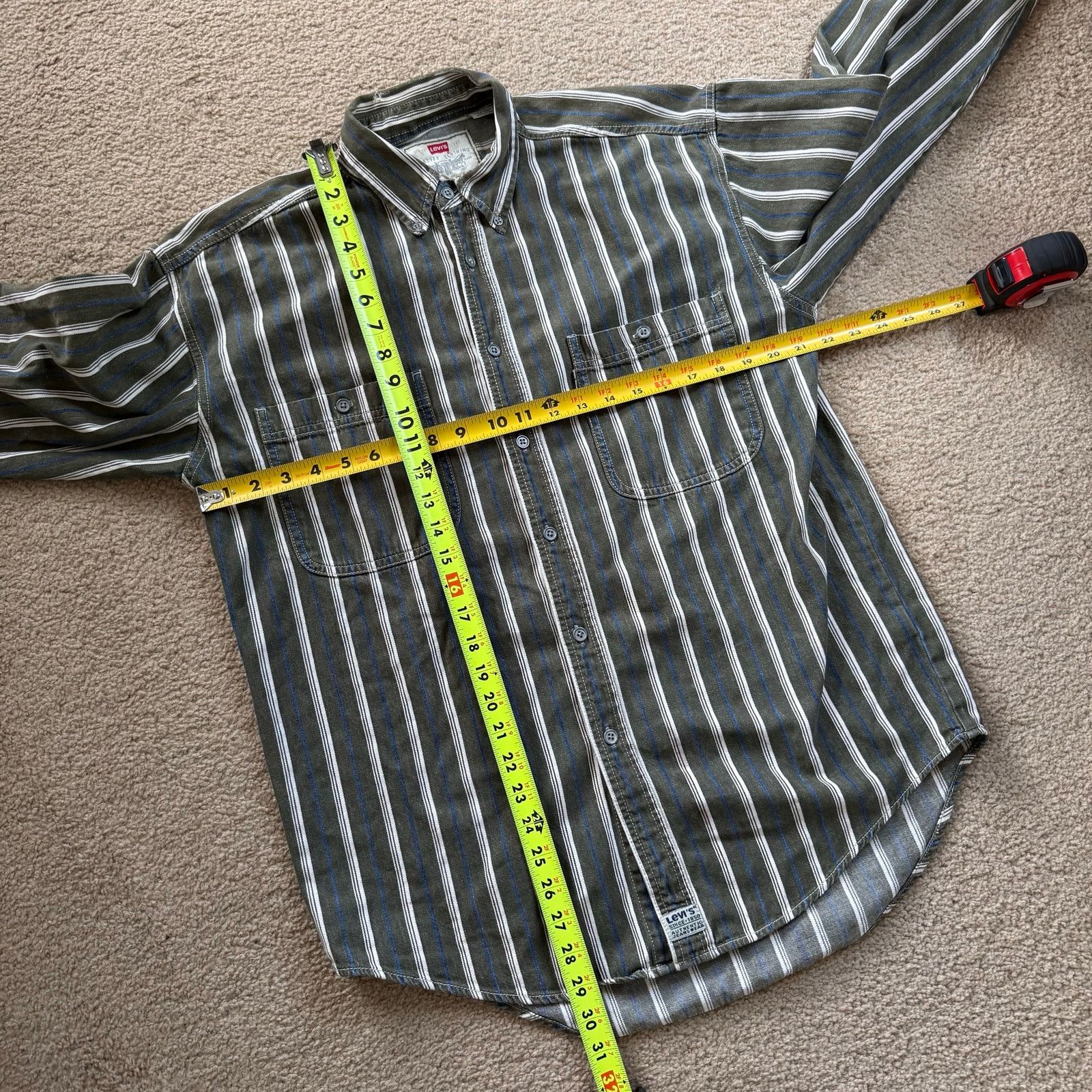 Levi's vtg Levi’s Vertical Striped Cotton Longsleeve Button Up Sz M Size US M / EU 48-50 / 2 - 5 Thumbnail