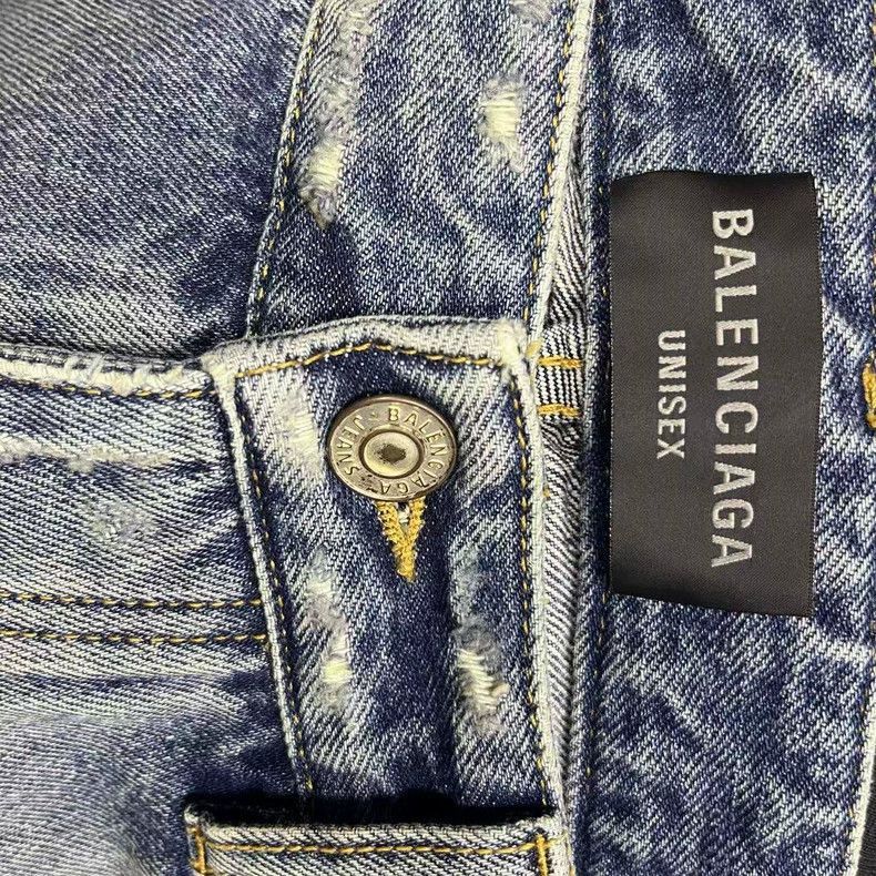 Balenciaga Balenciaga Blue Distressed Denim Pants-2505 Size US 26 / EU 42 - 3 Thumbnail