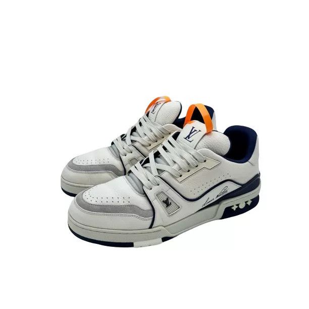 Louis Vuitton LV Trainer White Blue Size 42.5 Size US 9.5 / EU 42-43 - 1 Thumbnail