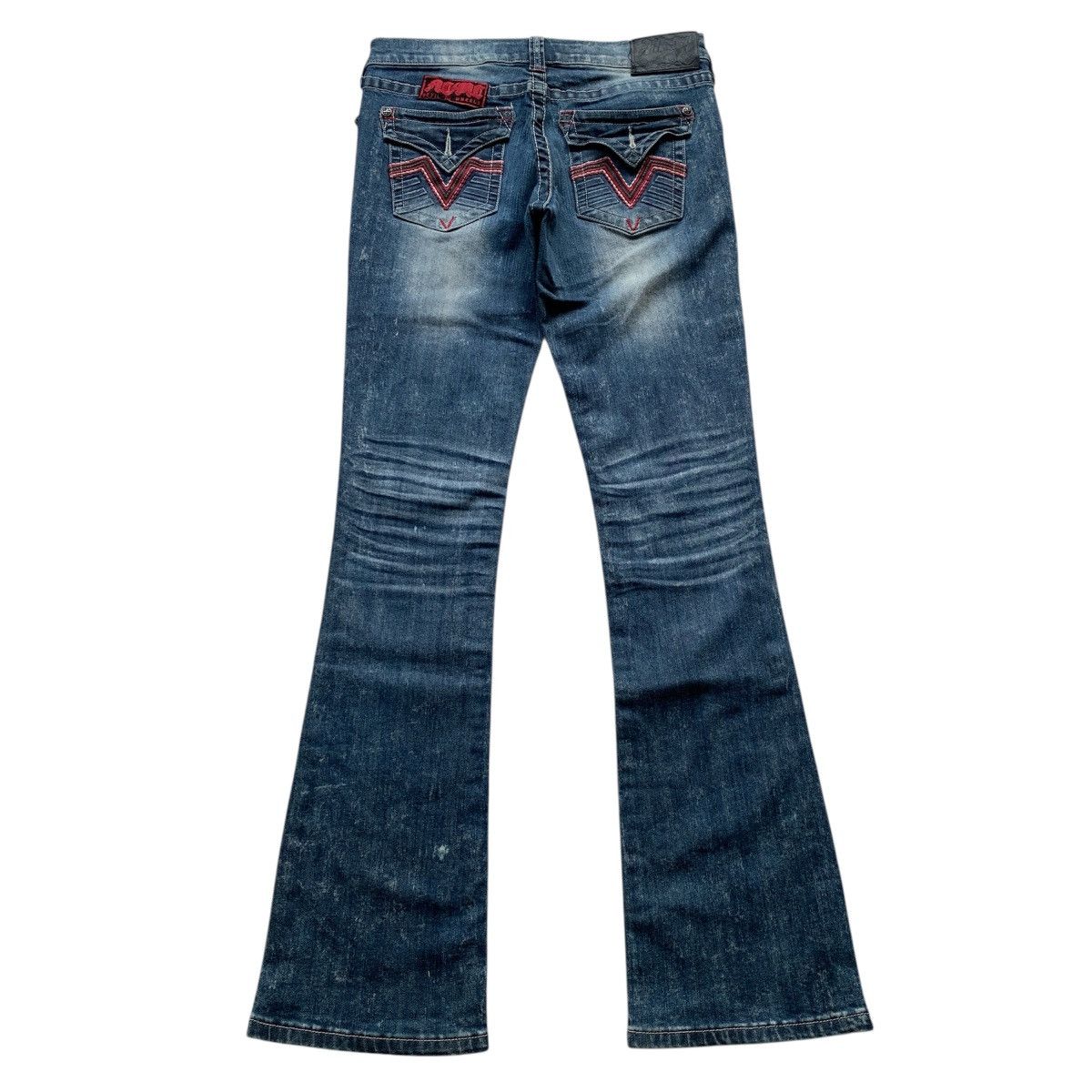 Le Grande Bleu (L.G.B.) Distressed Affliction Flared Jeans LGB Ifsix GOA Style Size US 29 - 16 Thumbnail