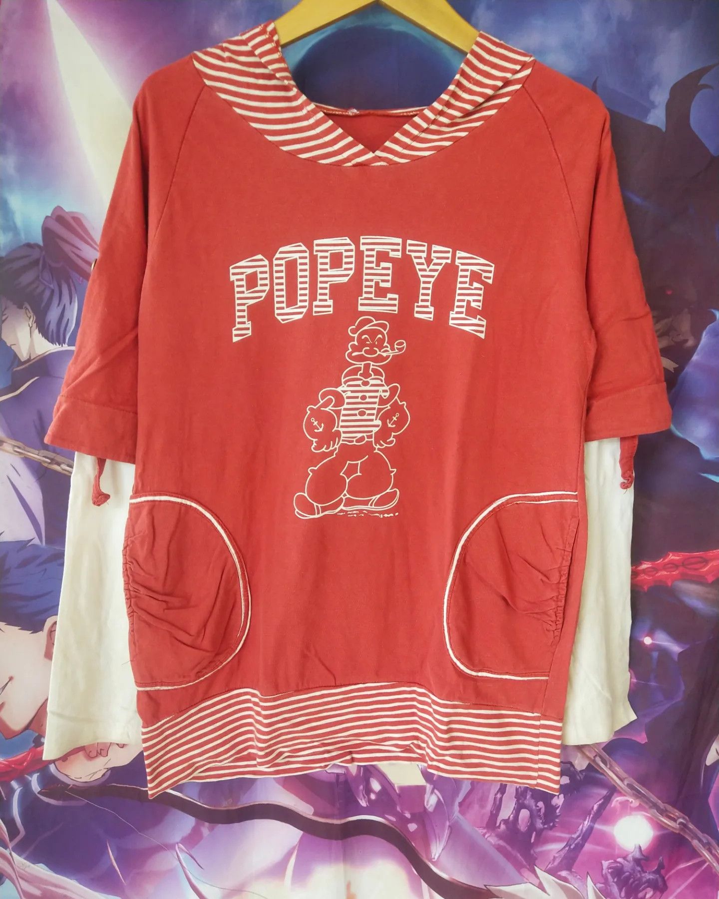 Japanese Brand Popeye Orange Art Cartoon Movie Hoodie Size M / US 6-8 / IT 42-44 - 1 Thumbnail