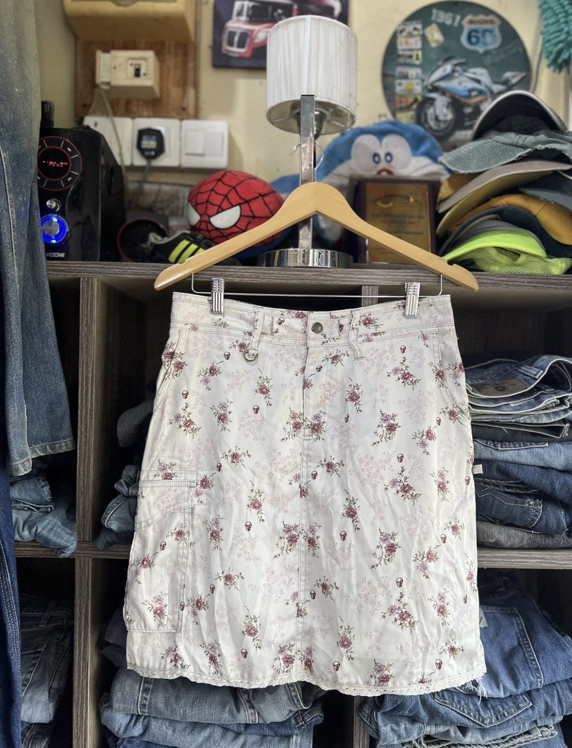 Hysteric Glamour 🔥Rare Fullprint Floral Skulls Hysteric Glamour Cargo Skirt Size 31" - 2 Thumbnail