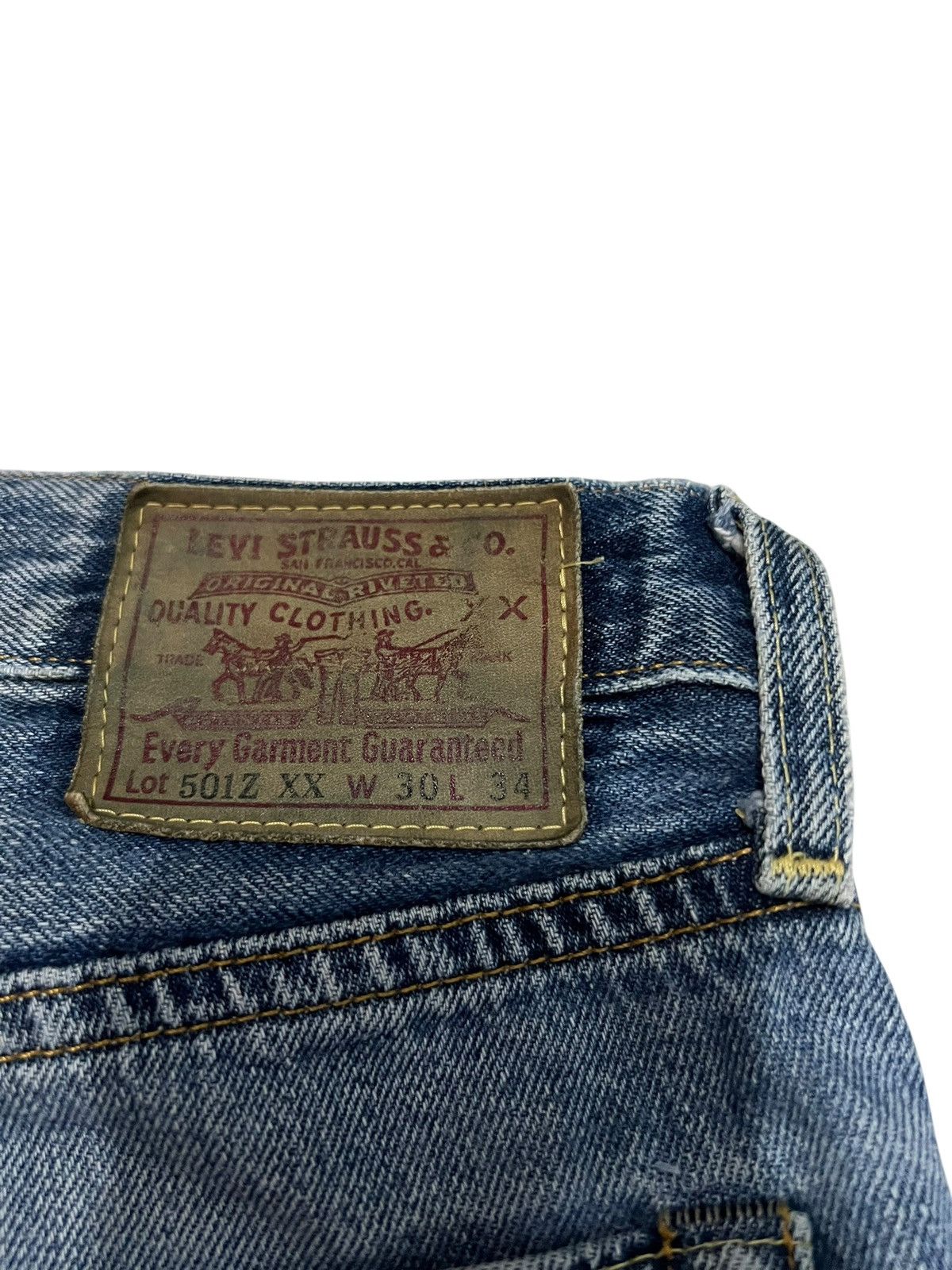 Levi's LVC Levi’s 501z xx Big E Distress Faded Selvedge Jean Size US 30 / EU 46 - 19 Thumbnail