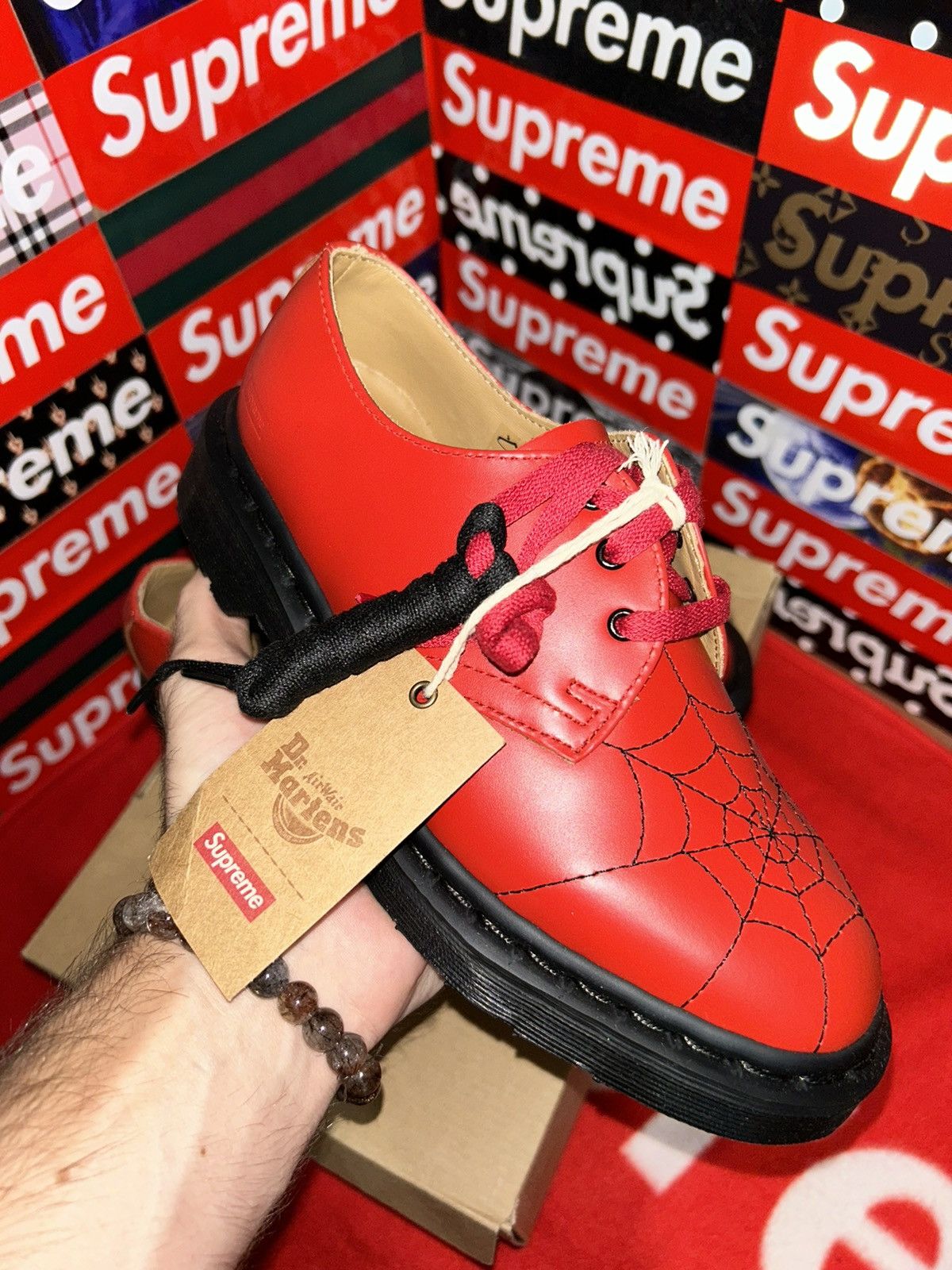 Supreme Supreme x Dr Martens Spiderweb Red 3-Eye Shoes size 4 Size US 5 / EU 37 - 6 Thumbnail
